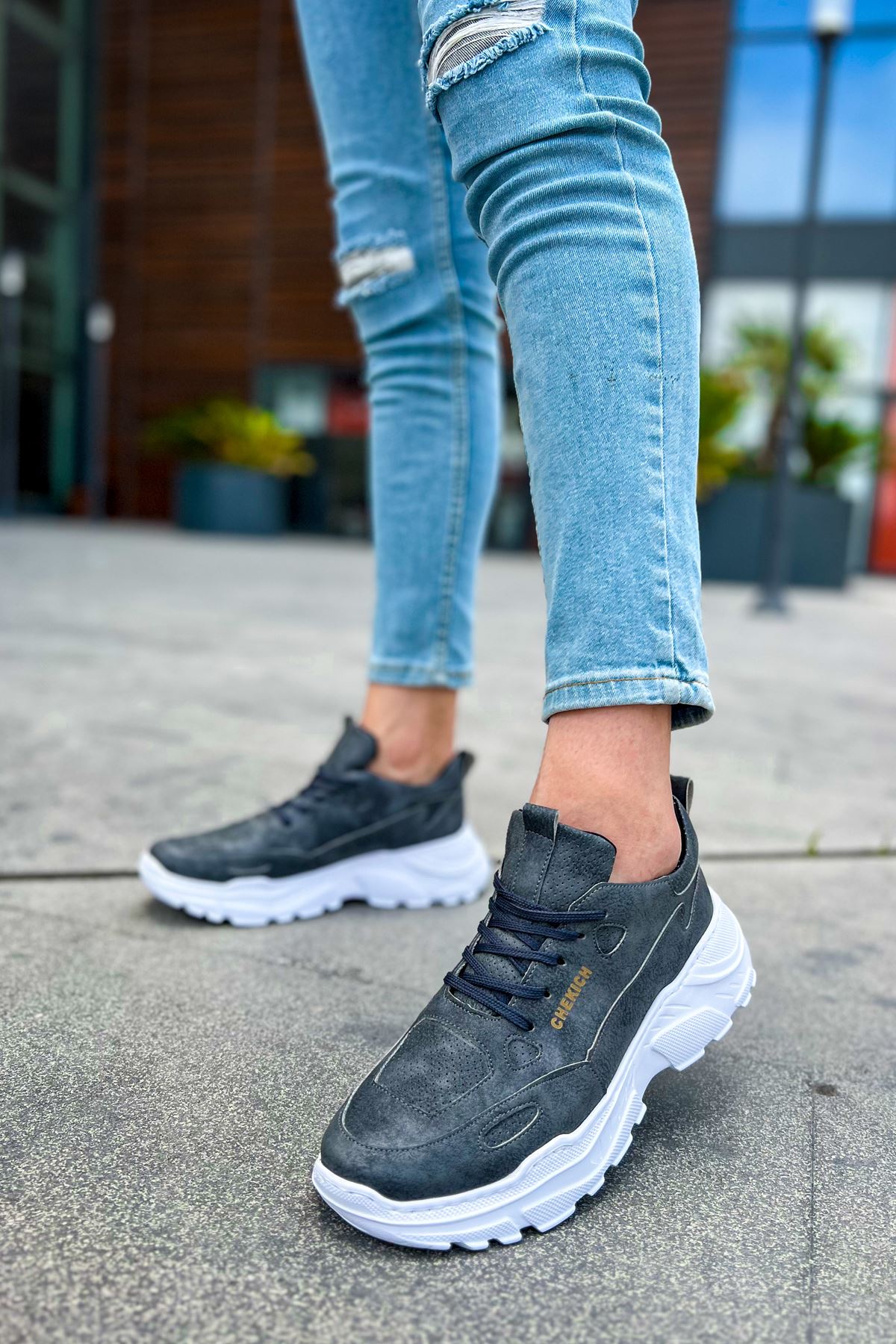 CH089 CBT Low Top Lace Up Erkek Ayakkabı ANTRASIT - Görsel 3