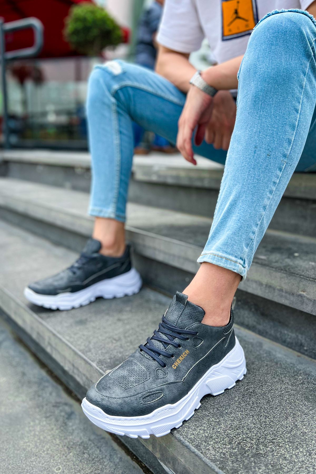 CH089 CBT Low Top Lace Up Erkek Ayakkabı ANTRASIT - Görsel 5