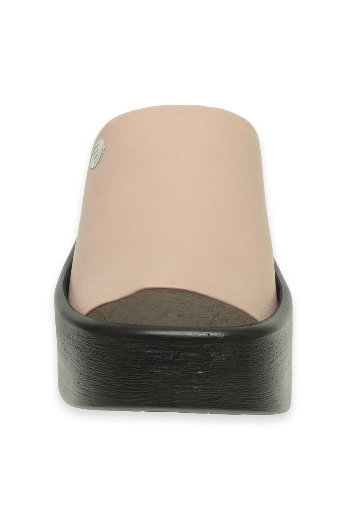 D24Yt-2315Z Dolgu Topuk Günlük Krem Kadın Terlik - Görsel 4