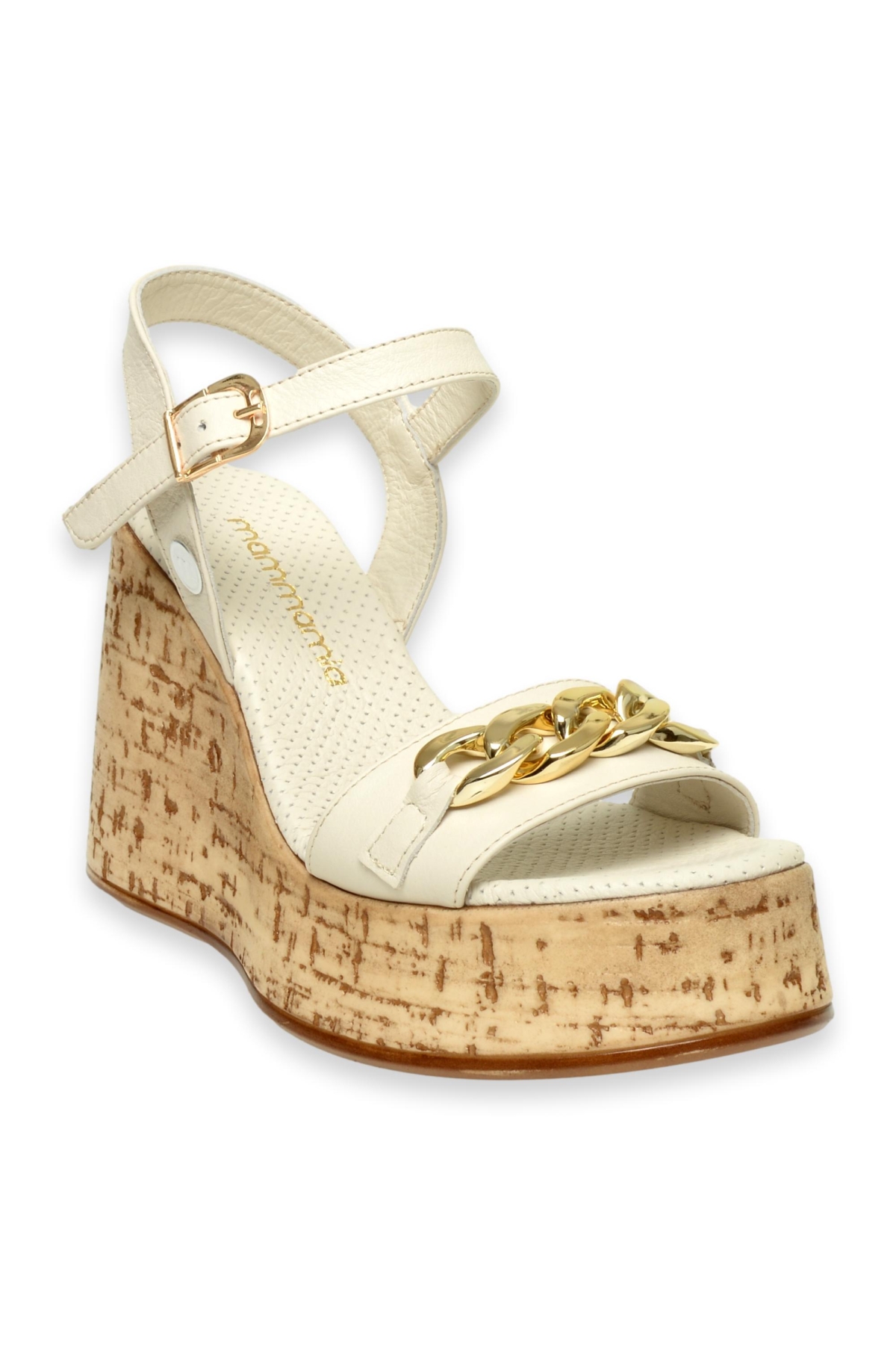 D24Ys-1415Z Dolgu Topuk Kırık Beyaz Kadın Sandalet - Görsel 3