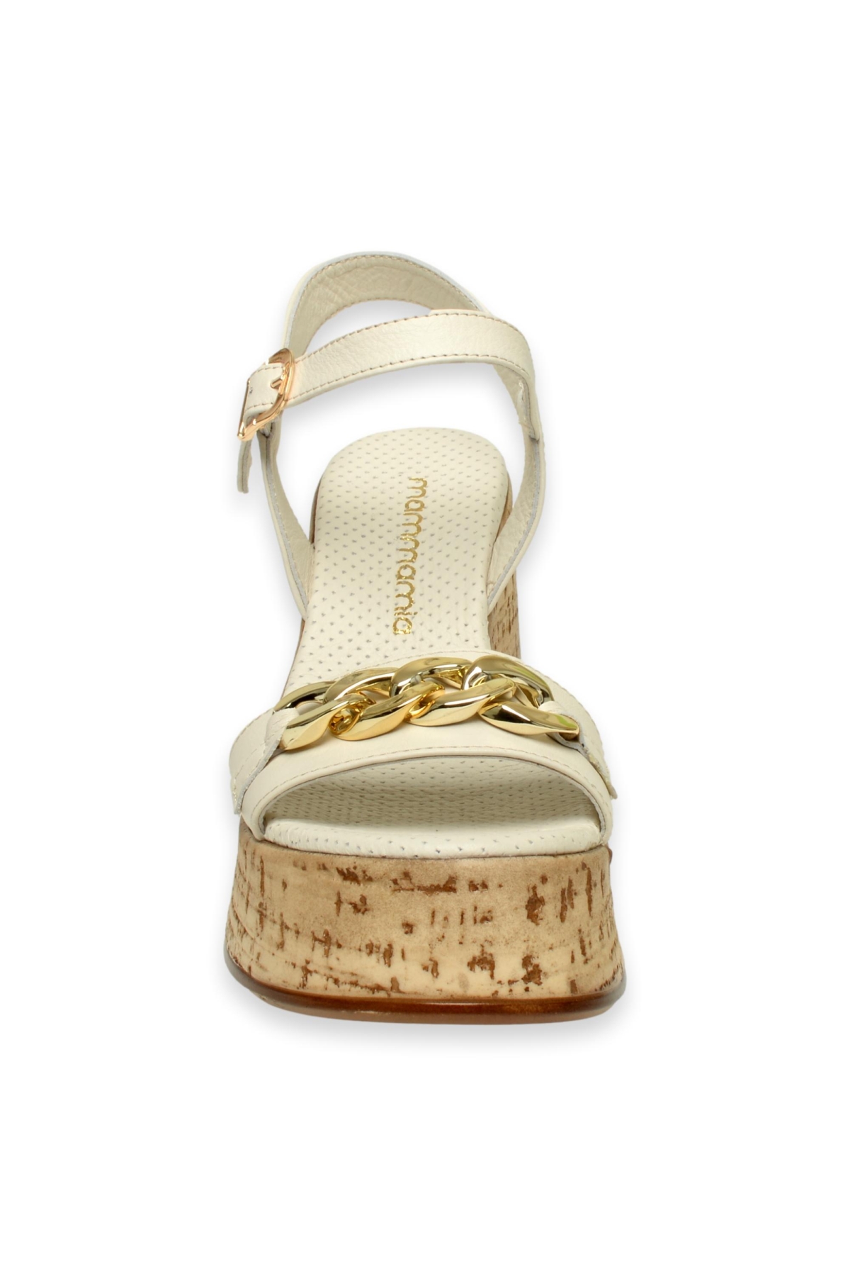 D24Ys-1415Z Dolgu Topuk Kırık Beyaz Kadın Sandalet - Görsel 4