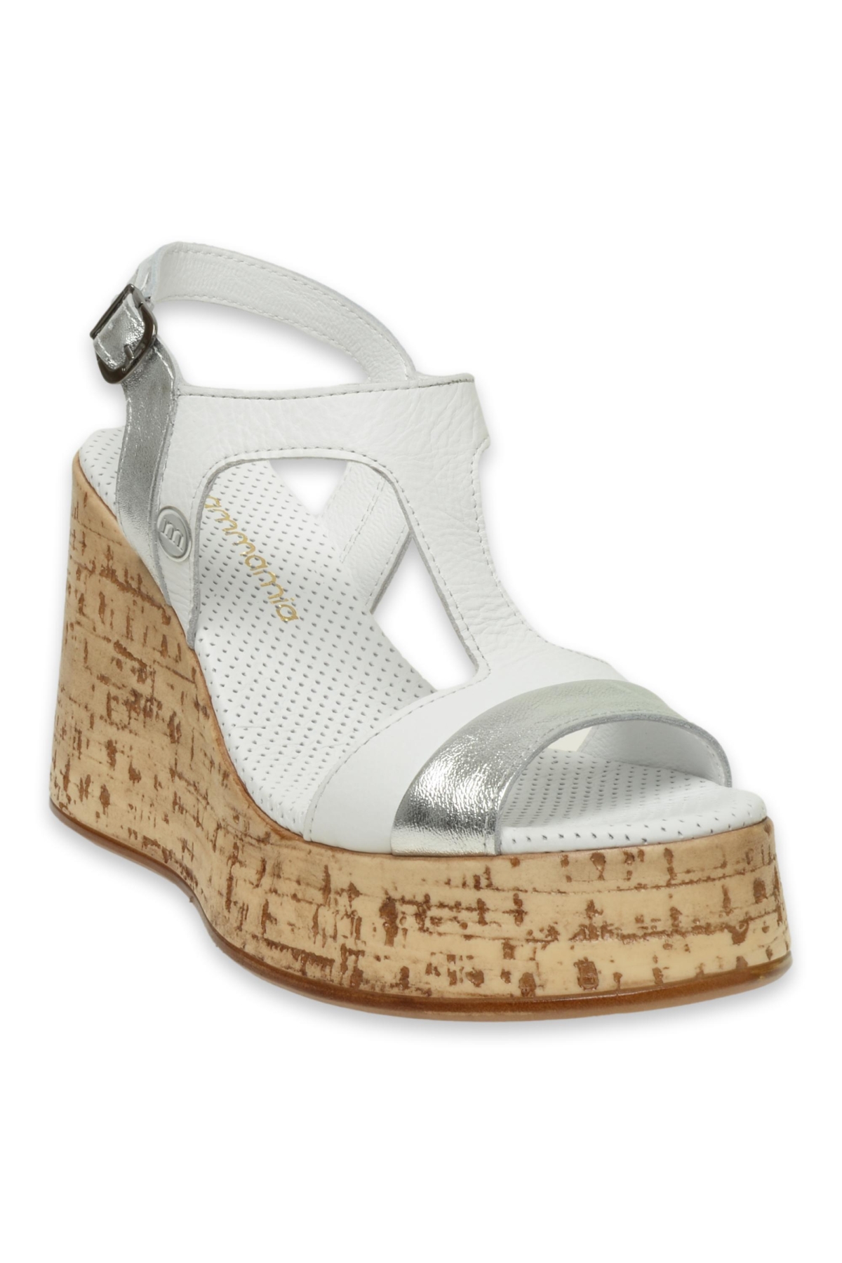 D24Ys-1530Z Dolgu Topuk Beyaz Kadın Sandalet - Görsel 3