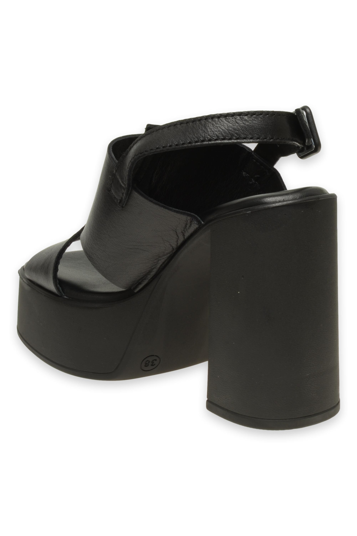 D24Ys-1710Z Topuklu Siyah Kadın Sandalet - Görsel 5