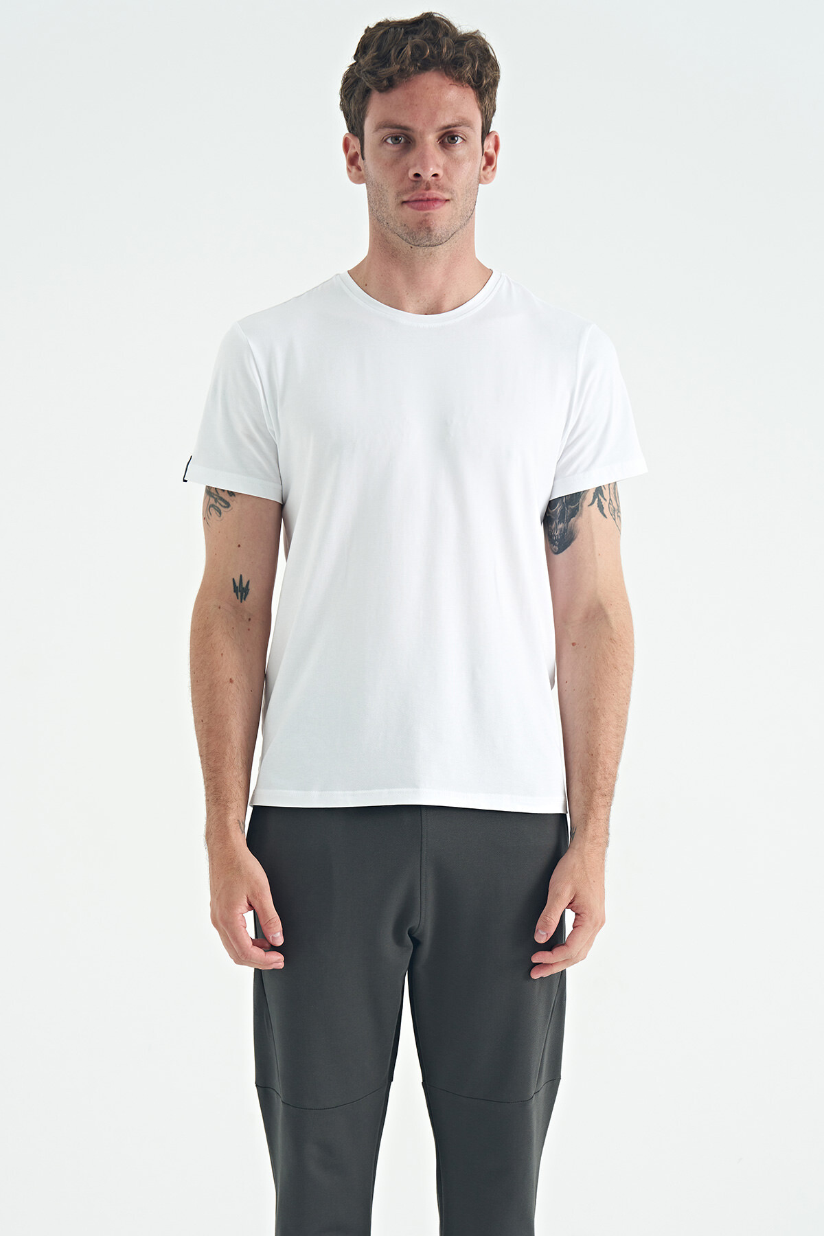 Calvin Beyaz Basic Erkek T-Shirt - 88245