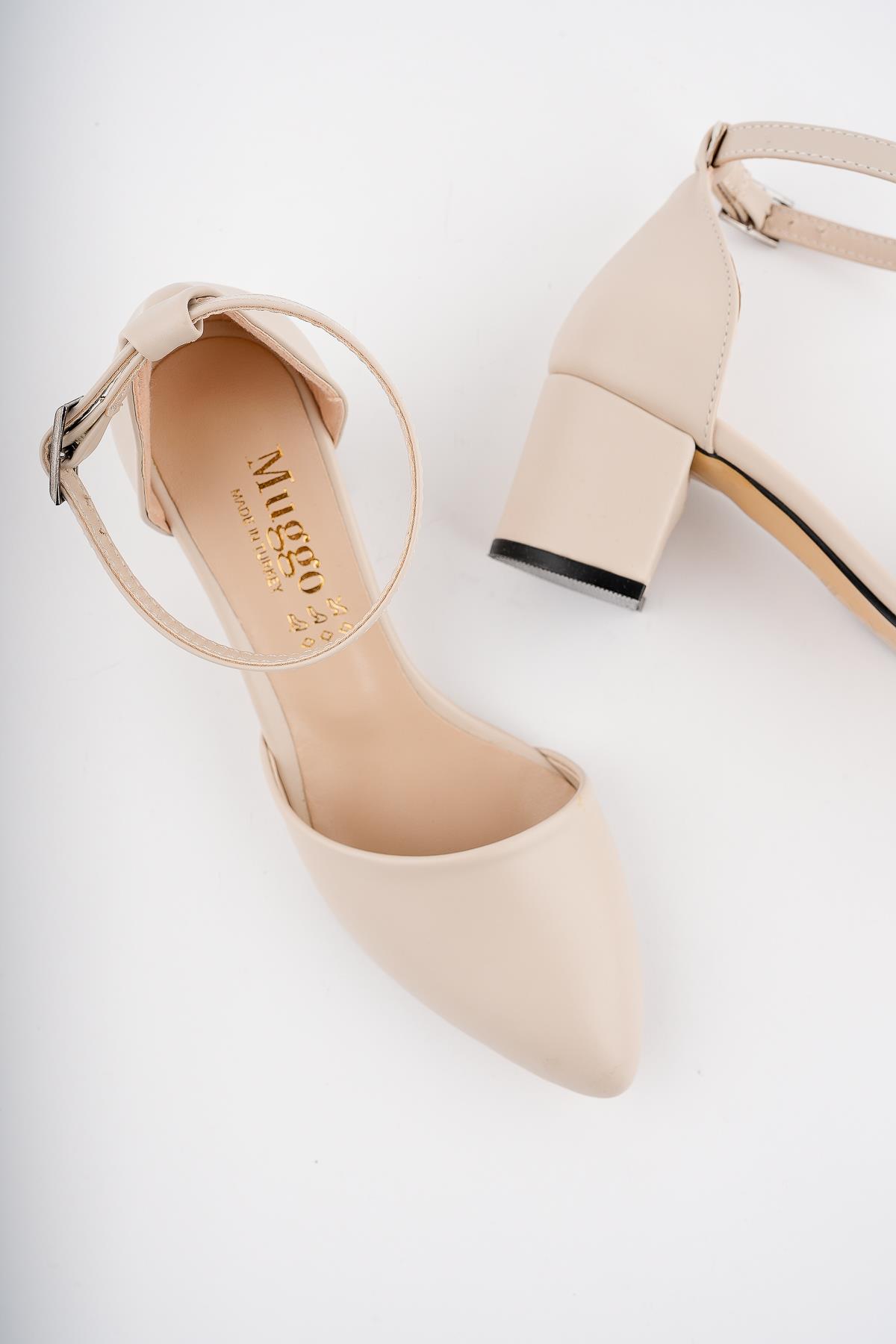 W0708 Garantili Kadın Klasik Günlük Tarz Şık ve Rahat Topuklu Ayakkabı - Görsel 3