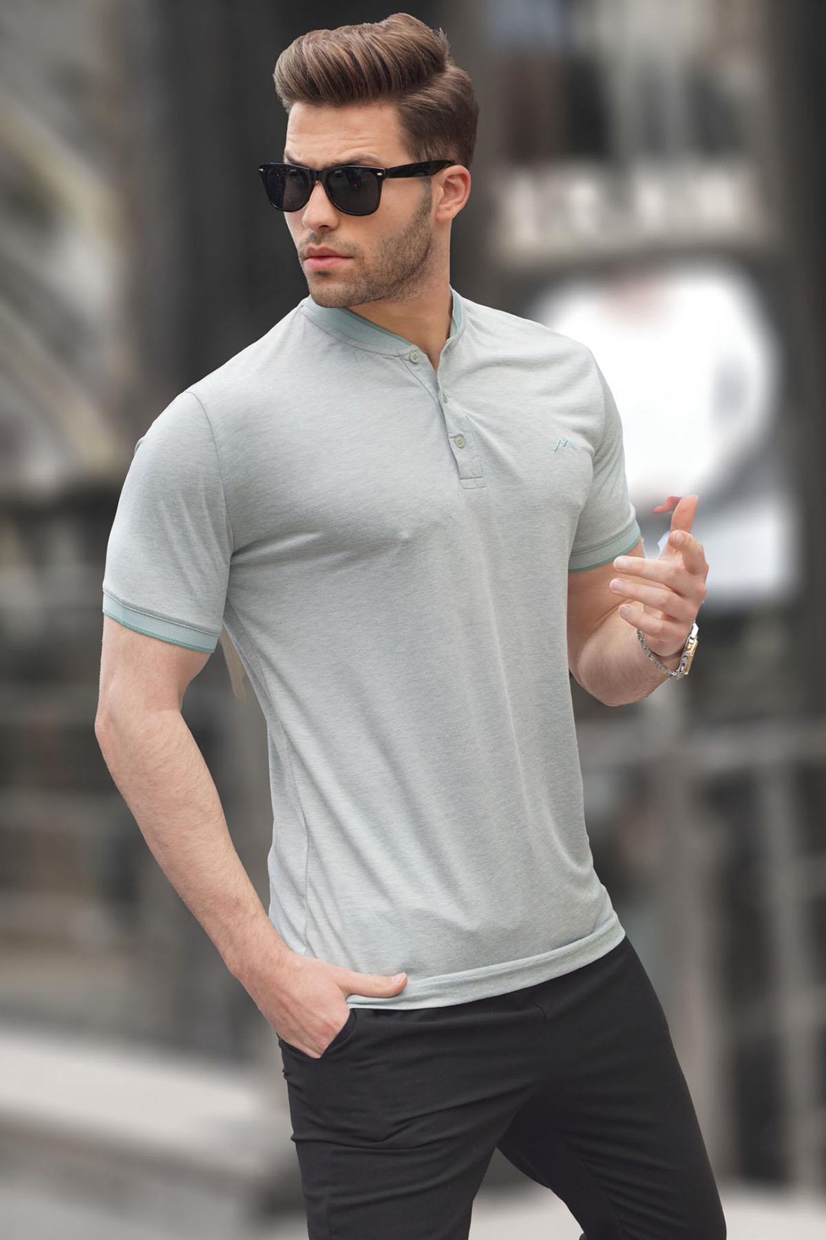 Mint Yeşili Hakim Yaka Erkek Polo Tişört 6107 Fiyatları