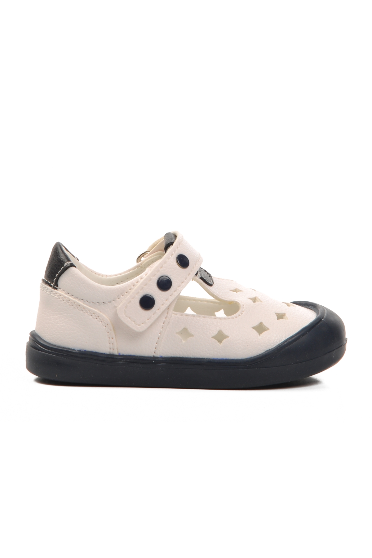 24-414 Beyaz-Lacivert Cırtlı Bebek Günlük Ayakkabı - Görsel 2