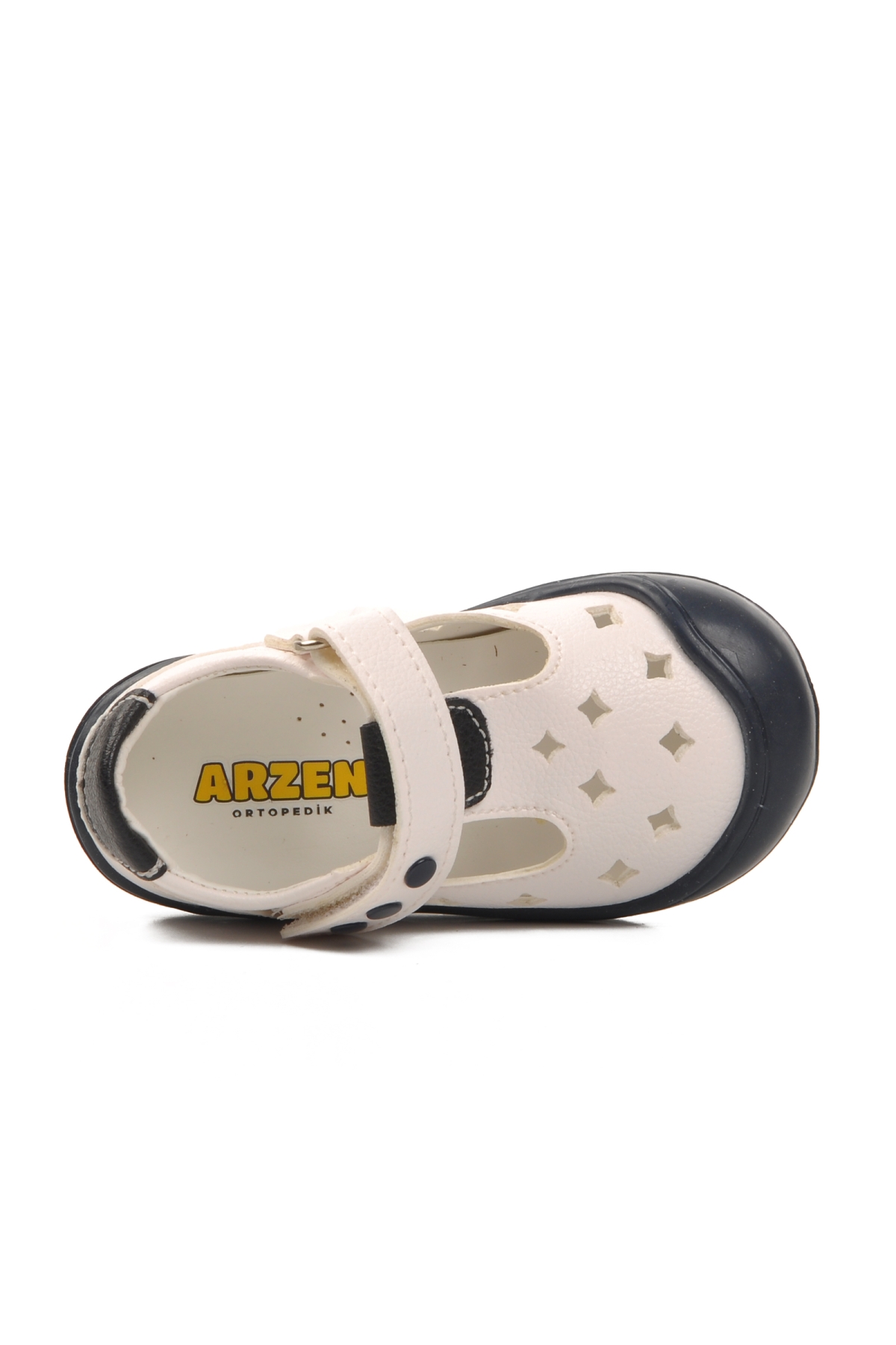 24-414 Beyaz-Lacivert Cırtlı Bebek Günlük Ayakkabı - Görsel 5