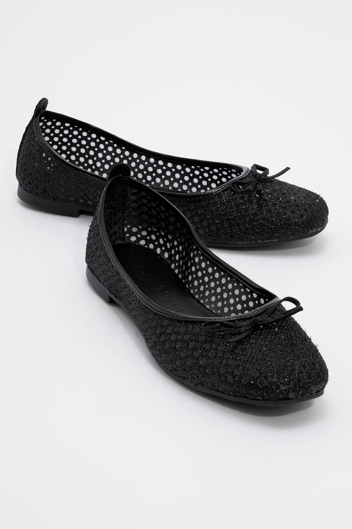 Kadın Fileli Küt Burunlu Ayakkabı - Görsel 2