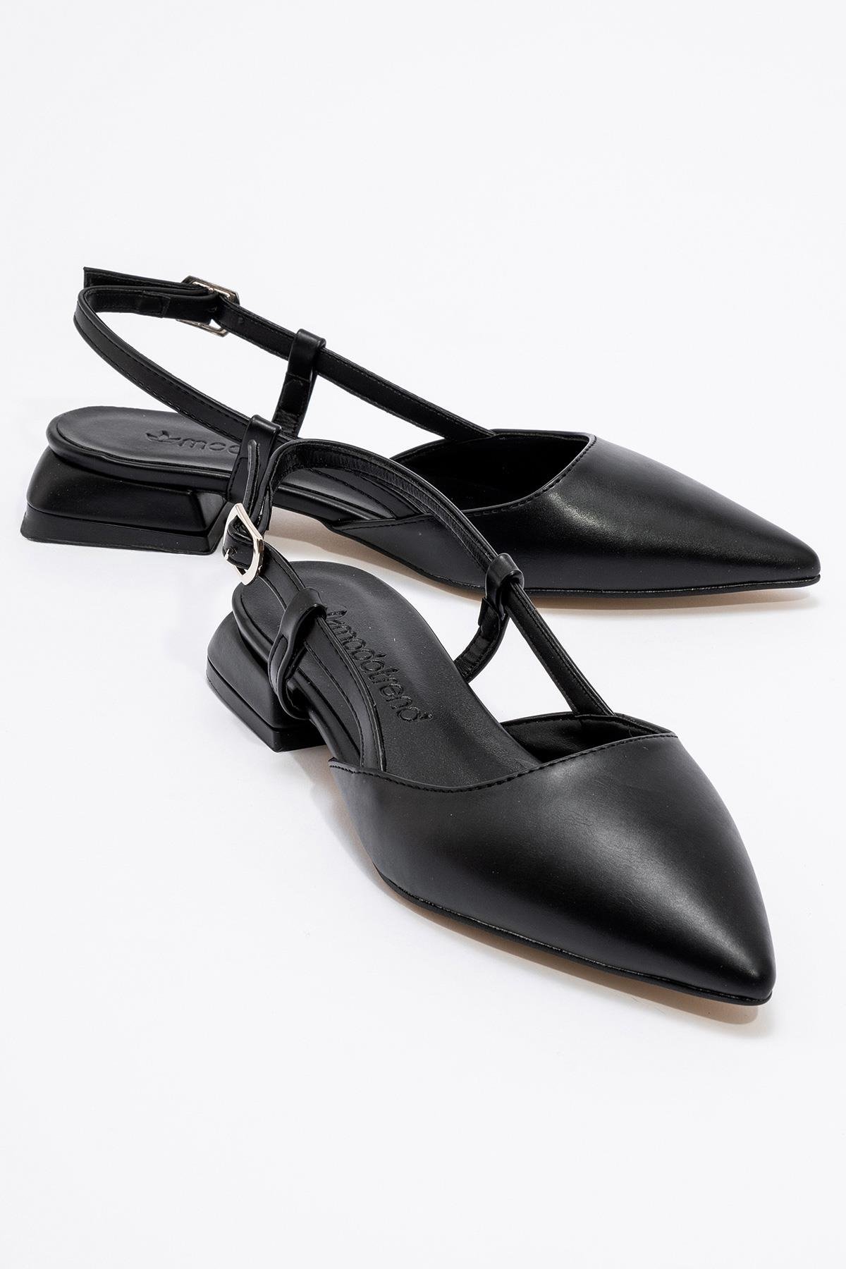 Kadın Düz Sandalet SİYAH CİLT - Görsel 2