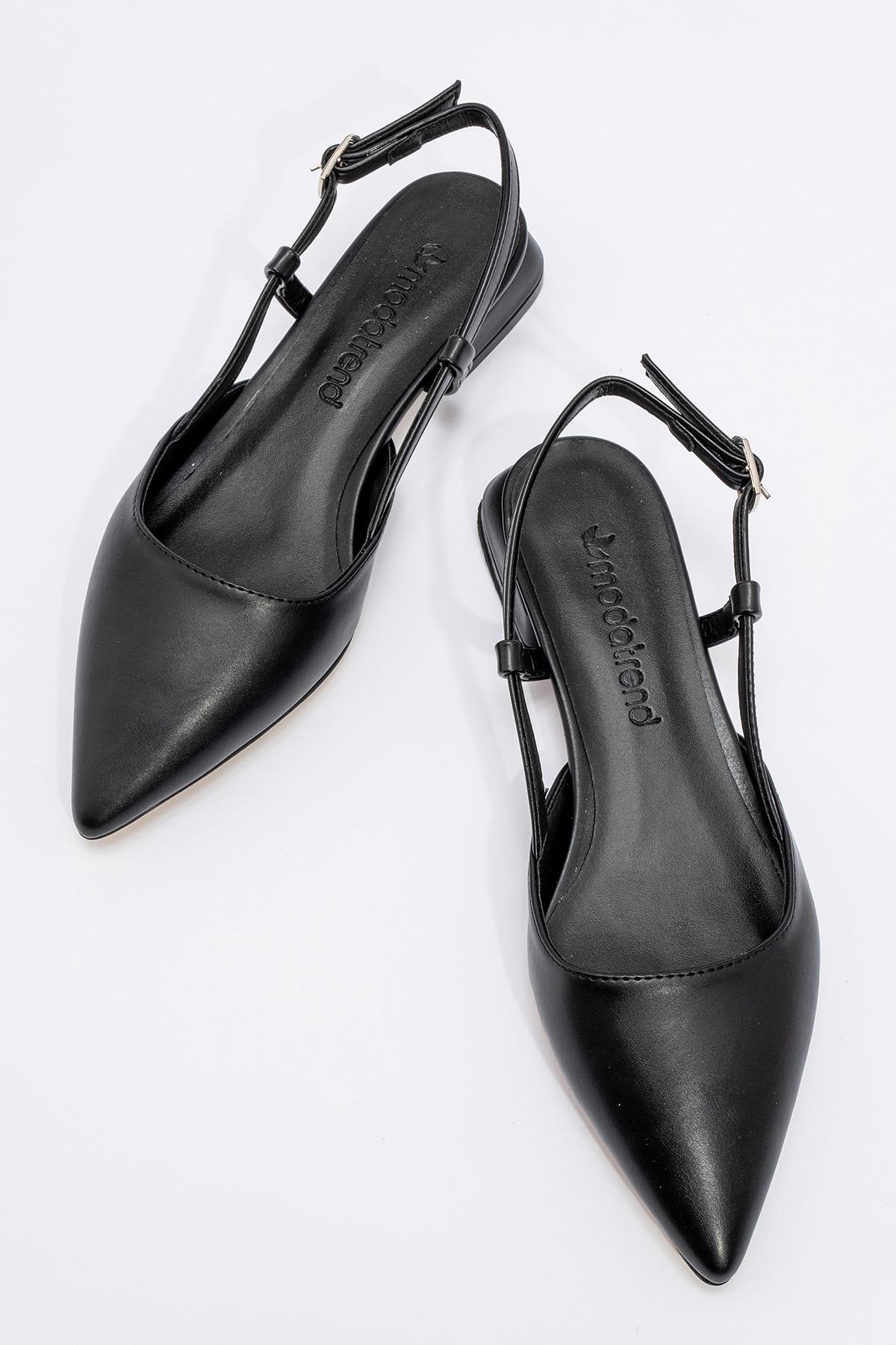 Kadın Düz Sandalet SİYAH CİLT - Görsel 6