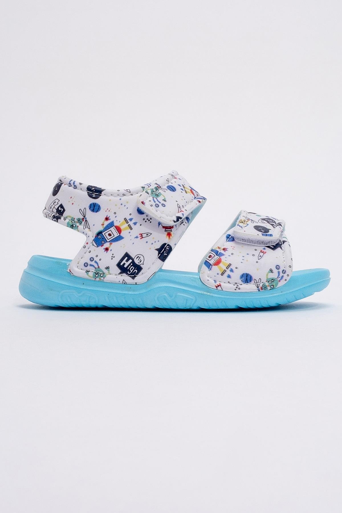 Çocuk Cırtlı Sandalet 30-35 TURKUAZ MAVİ - Görsel 3