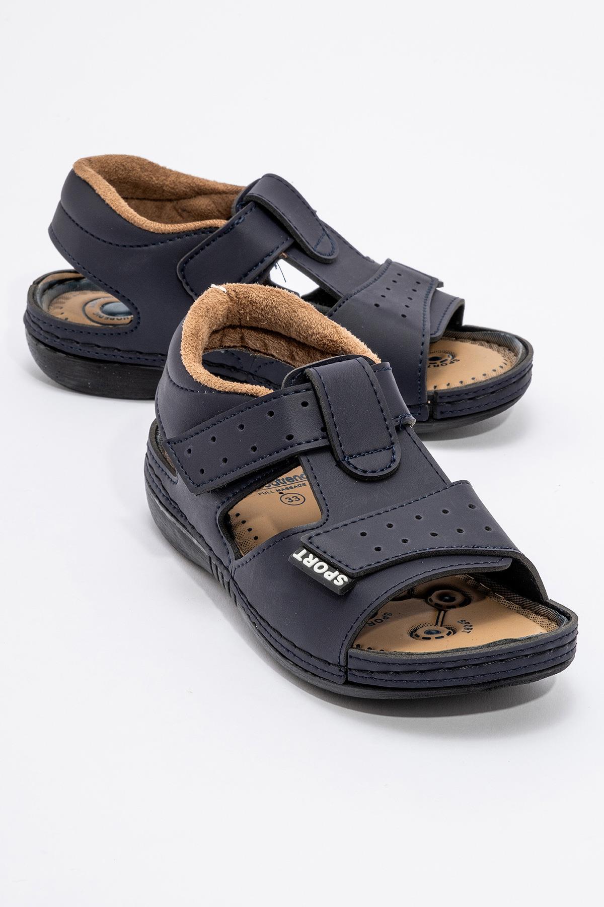 Çocuk Cırtlı Sandalet LACİVERT - Görsel 2