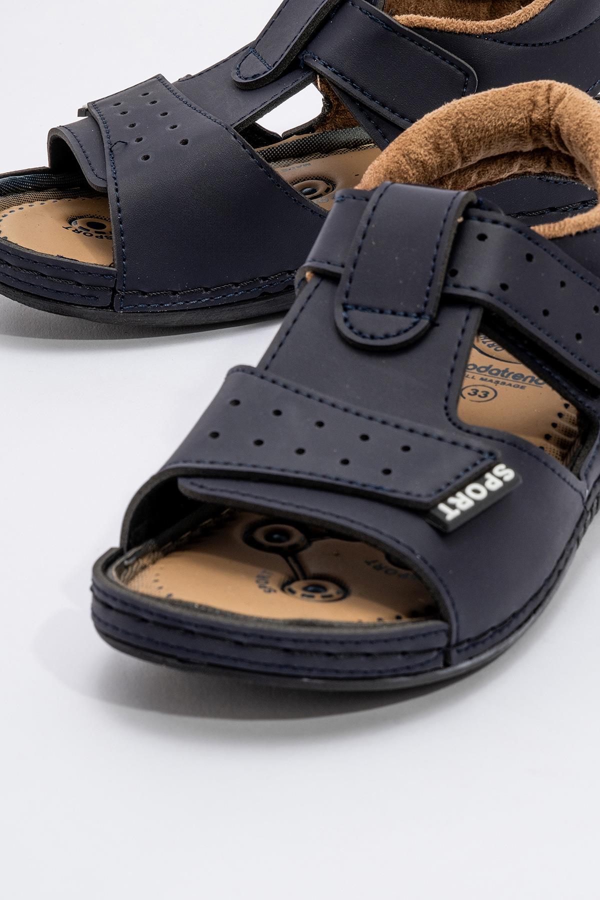 Çocuk Cırtlı Sandalet LACİVERT - Görsel 4