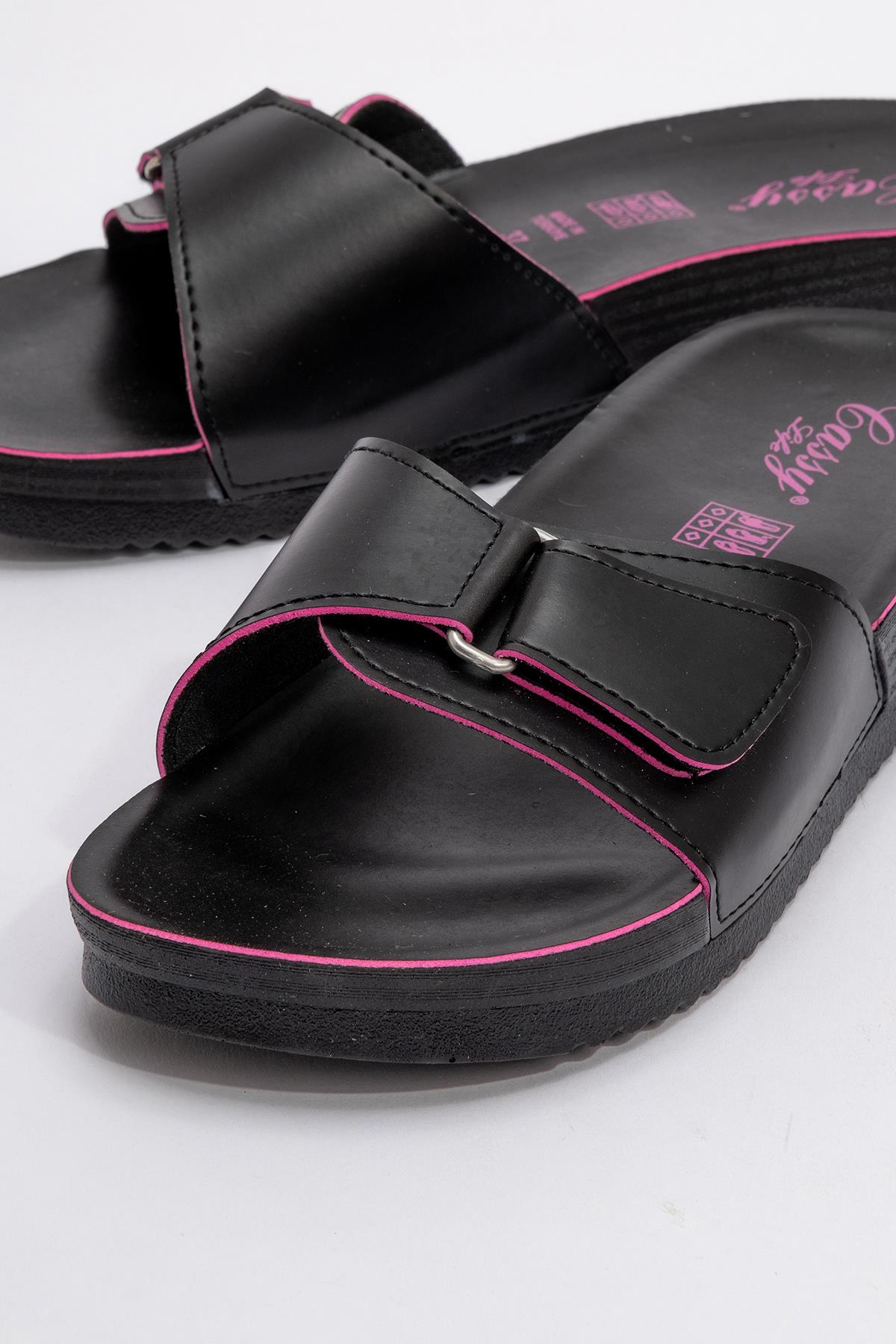 Kadın Tek Cırtlı Terlik SİYAH FUJE - Görsel 4