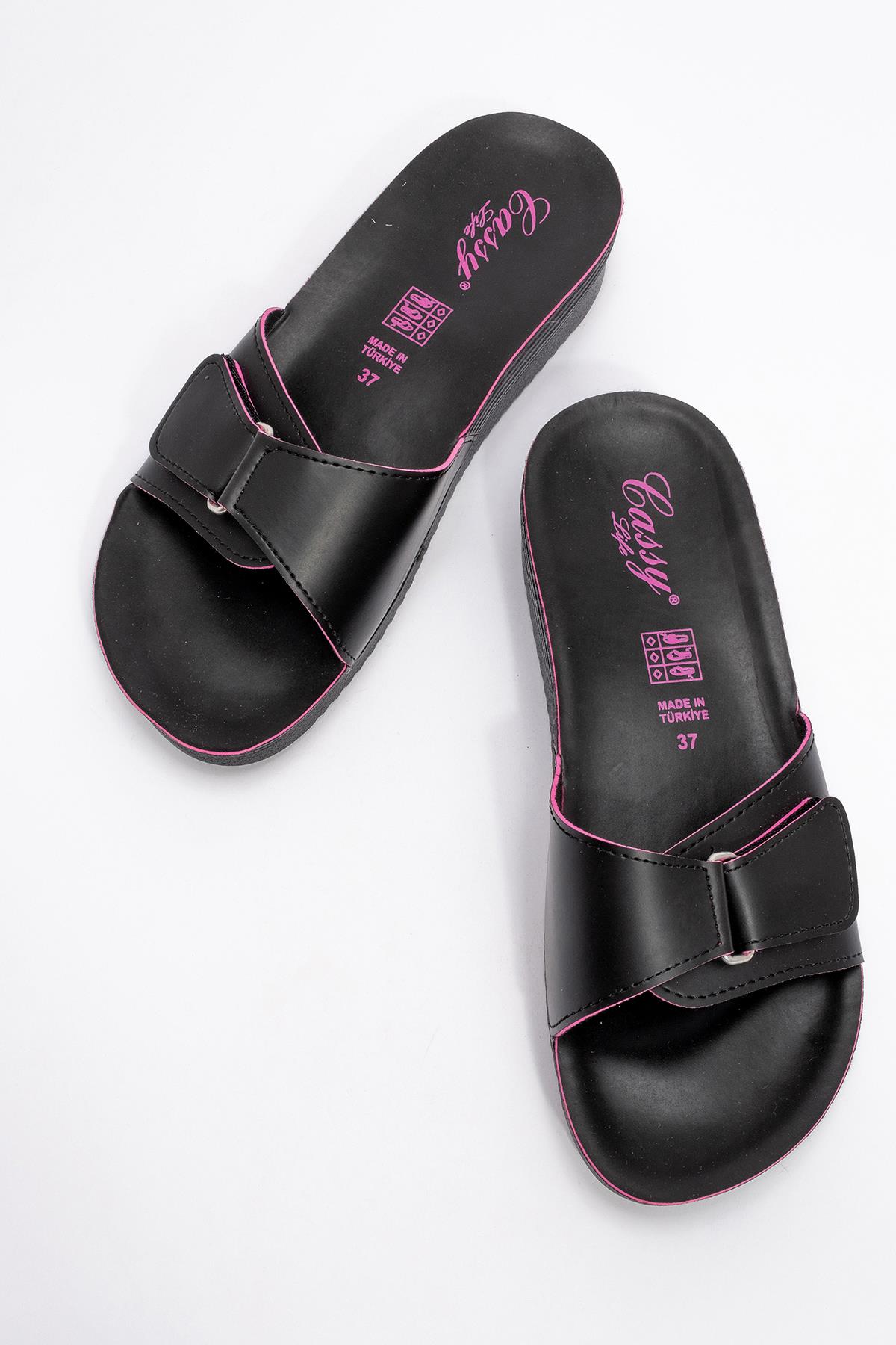 Kadın Tek Cırtlı Terlik SİYAH FUJE - Görsel 6