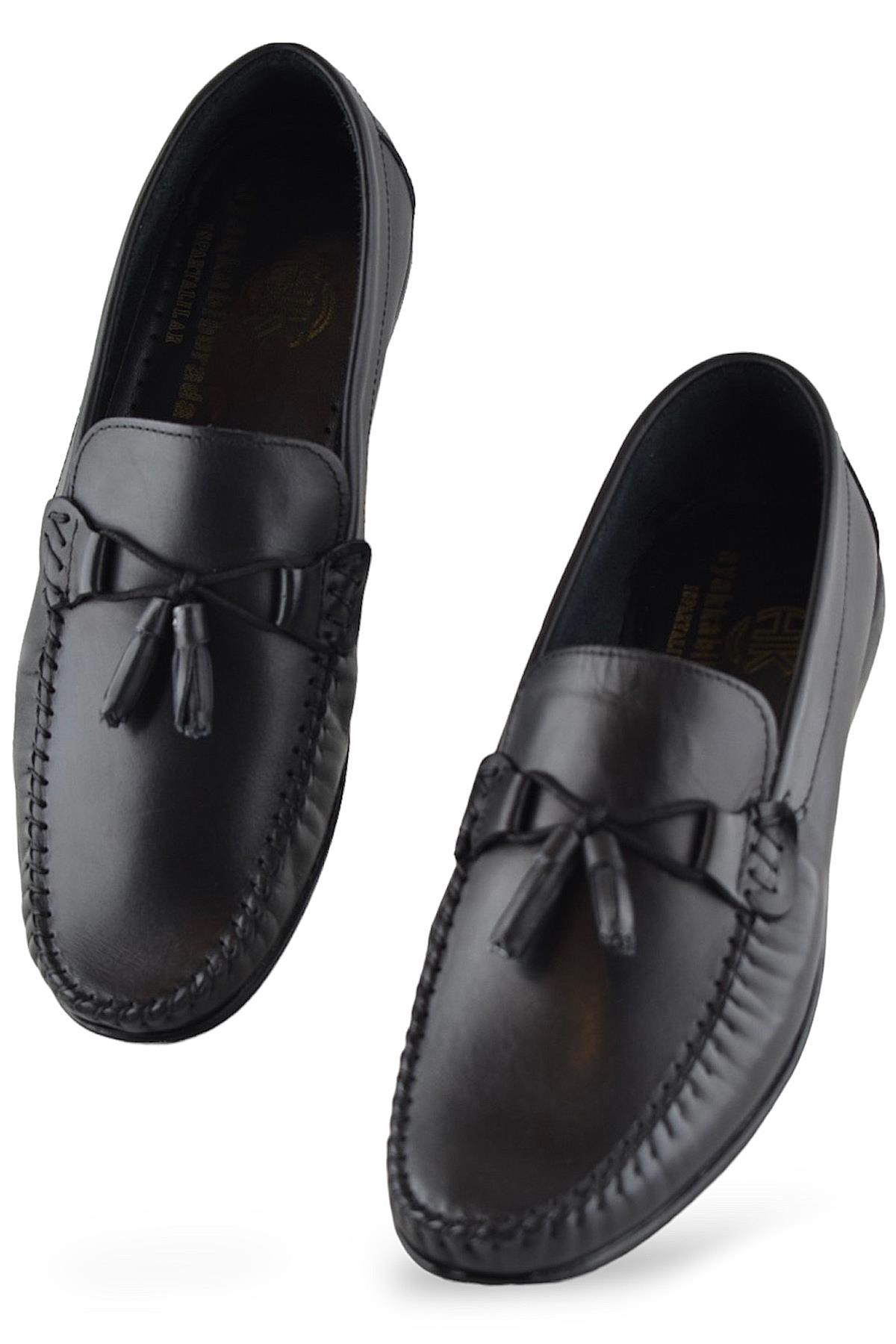 3287 Esnek Rahat Taban Lacivert Hakiki Deri Erkek Ayakkabı Yazlık Casual Laofer Erkek Ayakkabı - Görsel 3