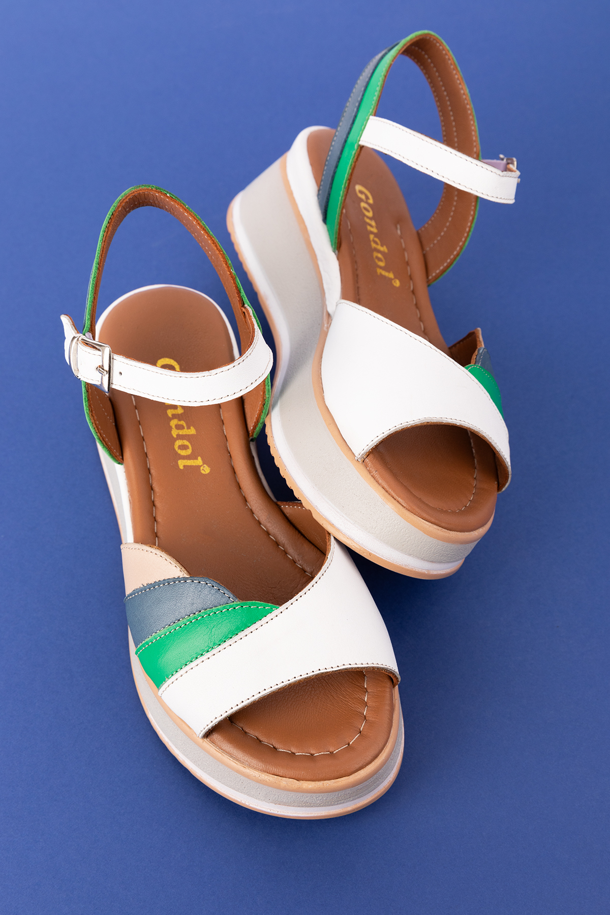 Gondol Kadın Hakiki Deri Platform Tabanlı Sandalet mlk.5355 - Görsel 4