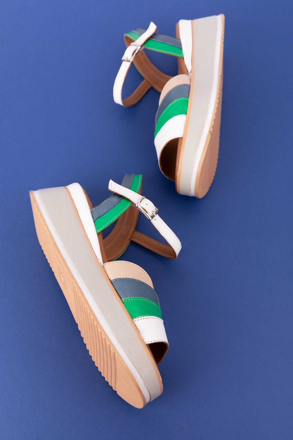 Gondol Kadın Hakiki Deri Platform Tabanlı Sandalet mlk.5355 - Görsel 6