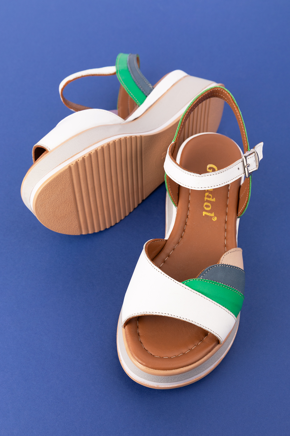 Gondol Kadın Hakiki Deri Platform Tabanlı Sandalet mlk.5355 - Görsel 7