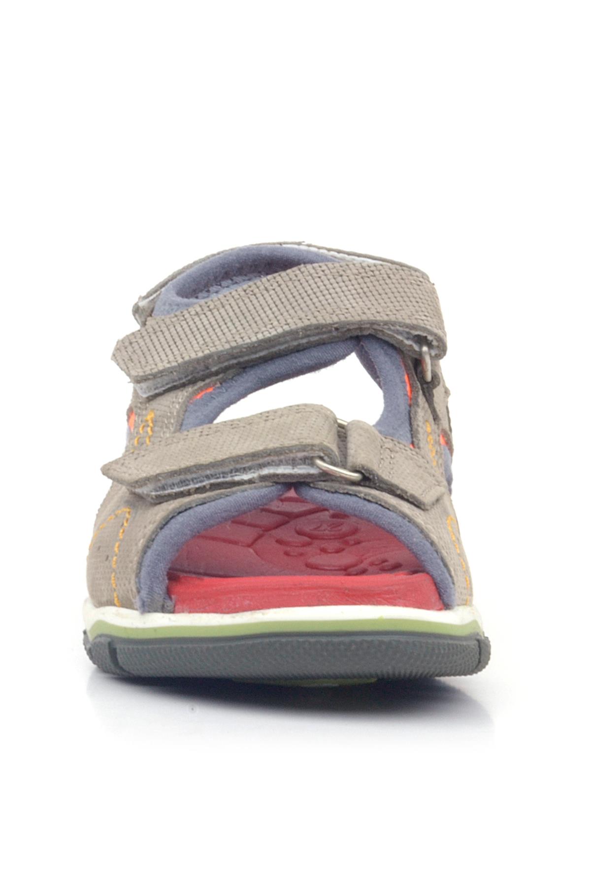 Hakiki Deri Kum Rengi Cırtlı Erkek Çocuk Sandalet - Görsel 4