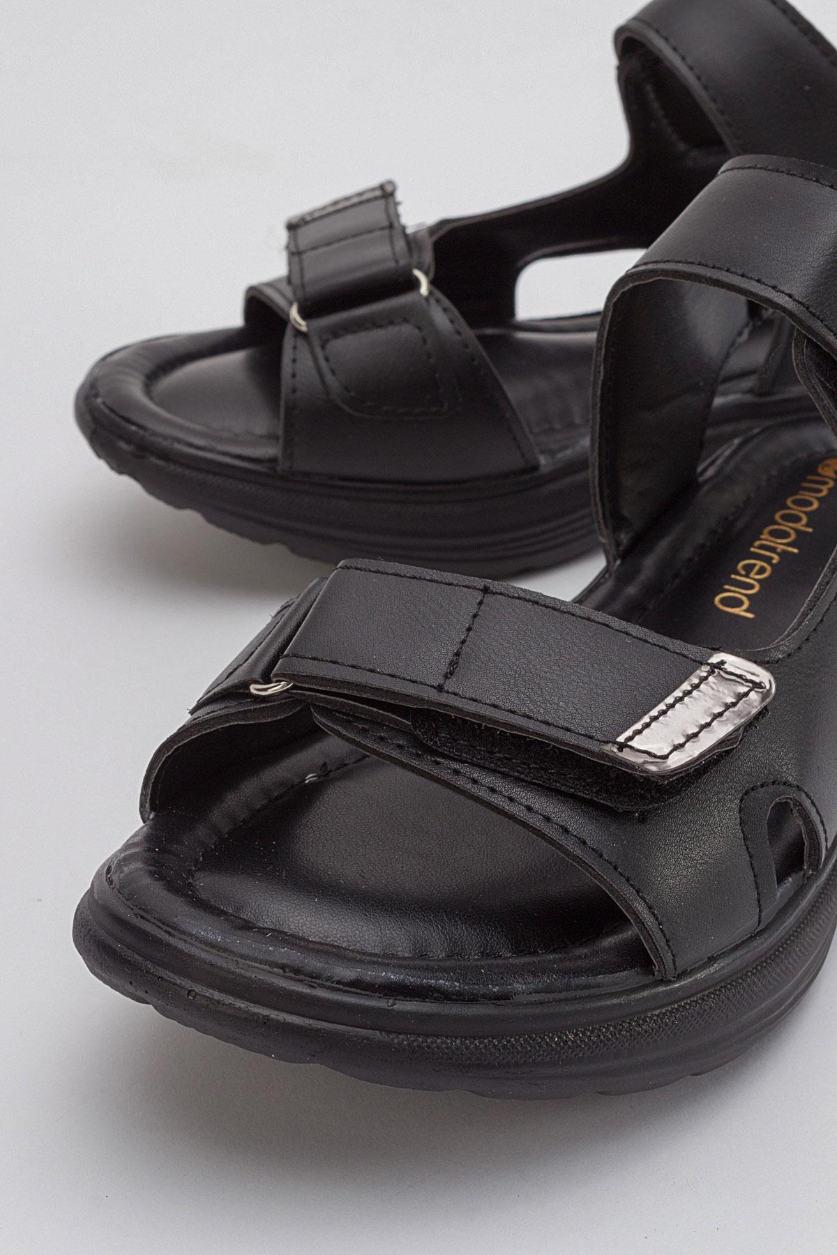 2 Cırtlı Kadın Sandalet SİYAH SİYAH - Görsel 4