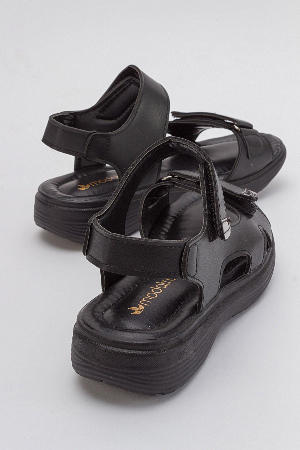 2 Cırtlı Kadın Sandalet SİYAH SİYAH - Görsel 5