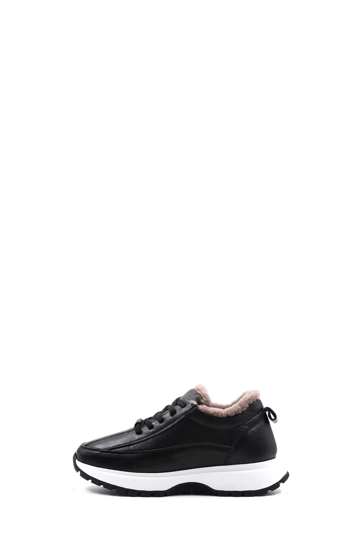 Hakiki Deri Kürklü Kadın Casual Ayakkabı 136KZA502-1 - Görsel 3