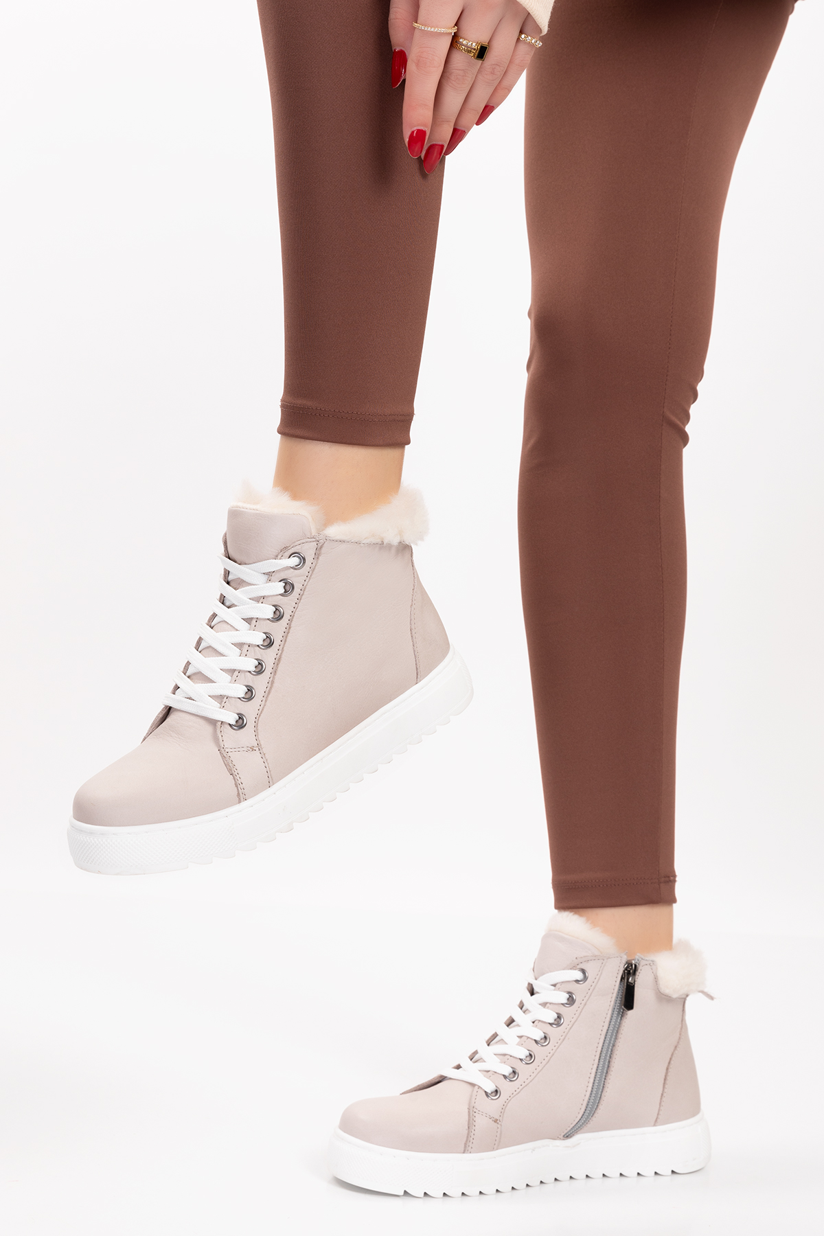 Gondol Içi Dışı Hakiki Deri Kürk Detaylı Günlük Spor Bot gnd.2023 - Görsel 5