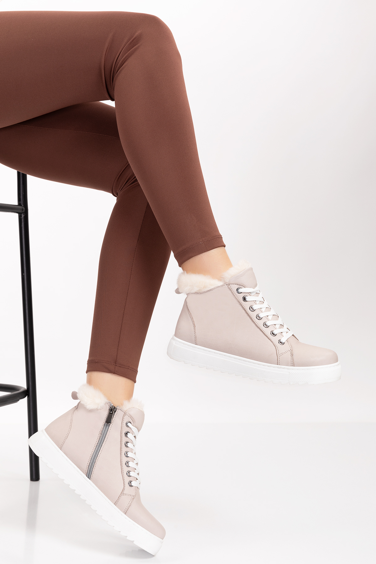 Gondol Içi Dışı Hakiki Deri Kürk Detaylı Günlük Spor Bot gnd.2023 - Görsel 6