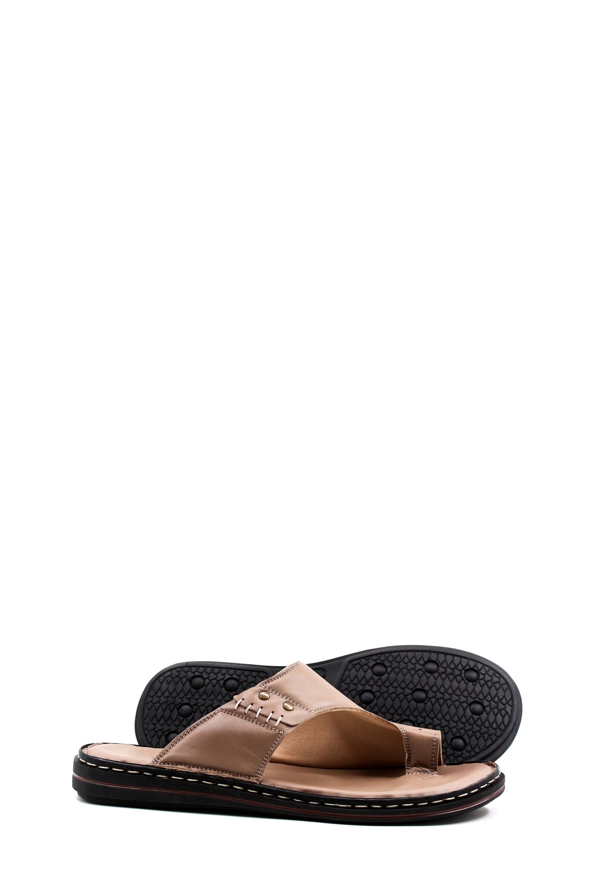 Hakiki Deri Erkek Düz Terlik 128MA119 - Görsel 5