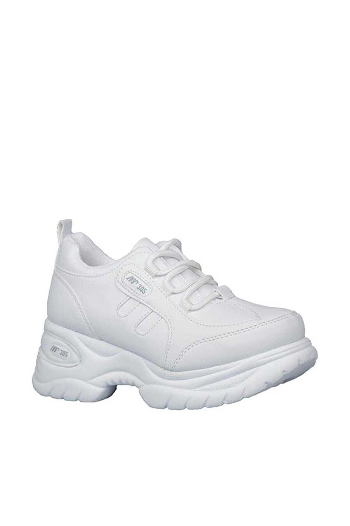 305 Beyaz Orijinal Ürün Kalın Taban Kadın Yürüyüş Ayakkabısı - Görsel 5