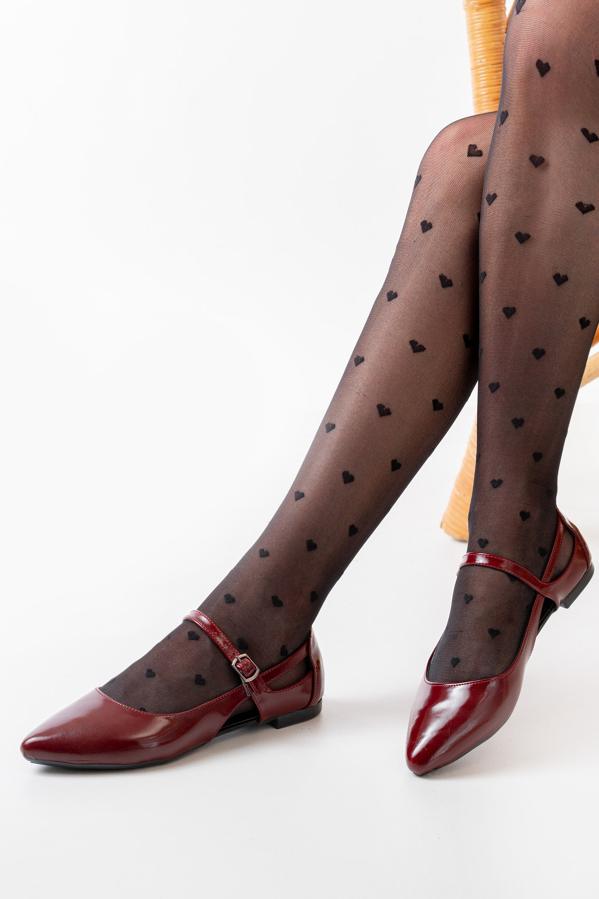 Kadın Yazlık Rahat Baretli Sivri Burun Babet Ayakkabı .2024.052 BORDO - Görsel 2