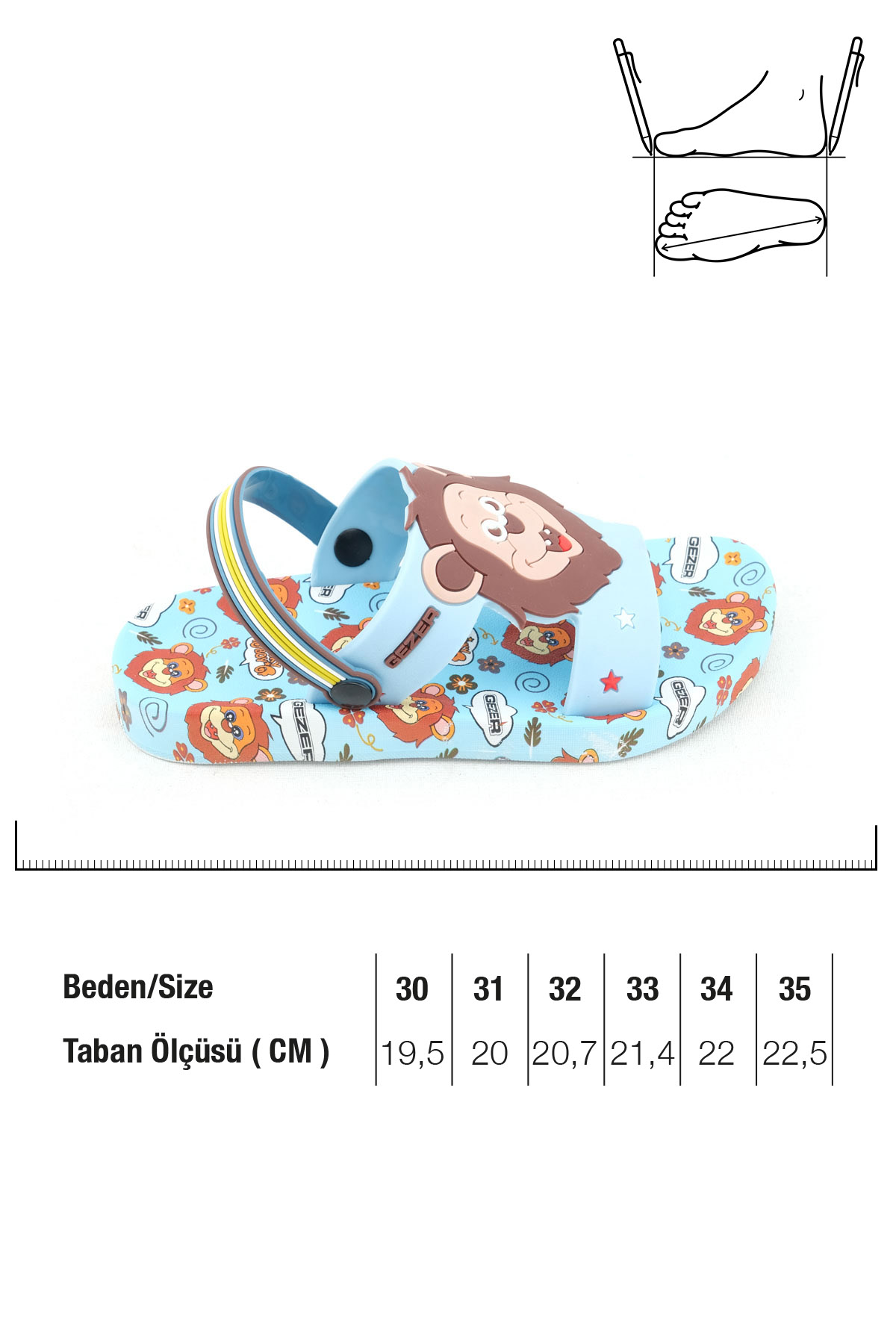 Gezer Gezer Mavi Yazlık Erke Çocuk Islak Zemine Uygun Günlük Havuz Plaj Terlik-Sandalet Sandalet & Terlik | Flo Mavi - 3. görsel