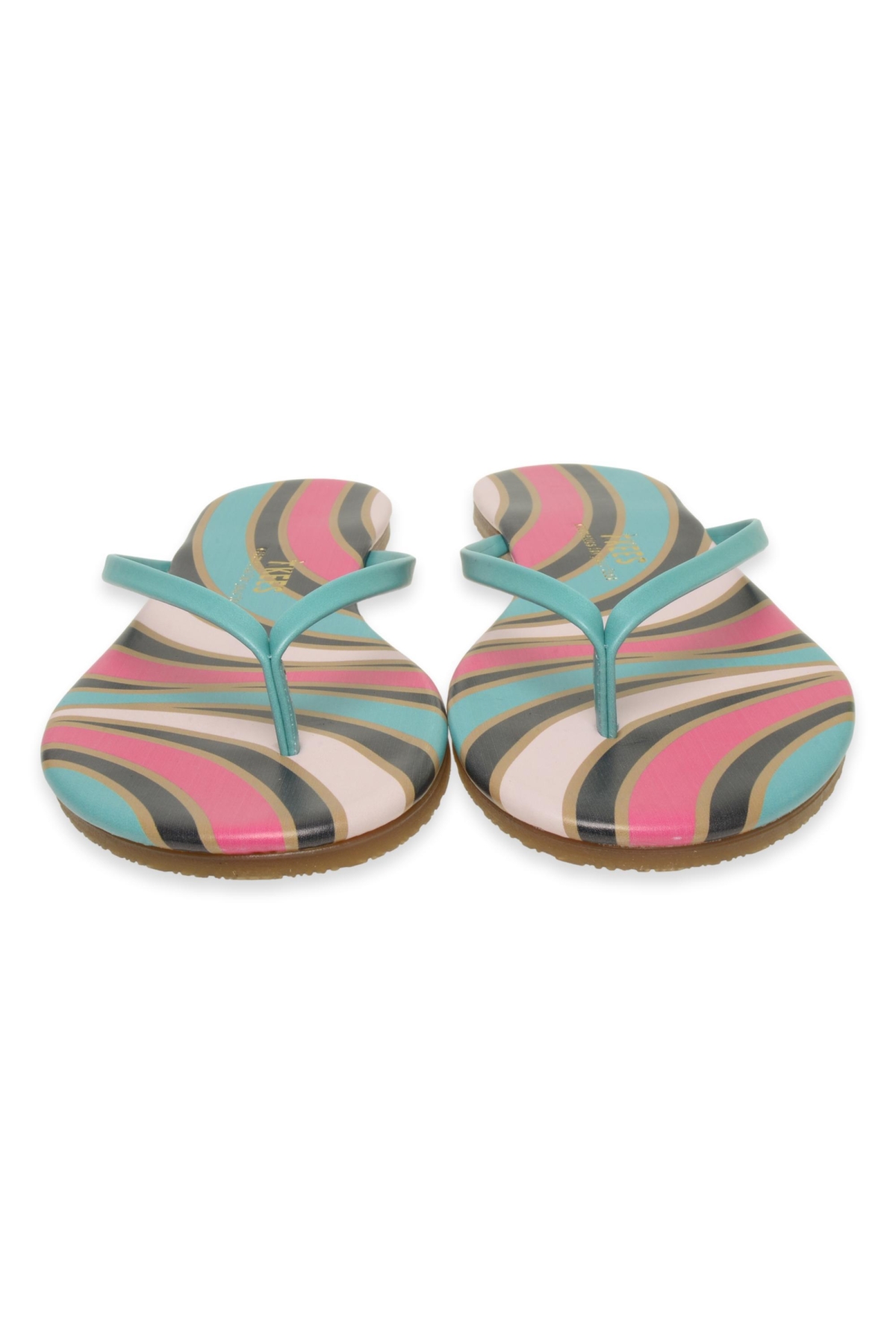 Tk-2209 Klasik Desenli Parmak Arası Çok Renkli Kadın Terlik - Görsel 4