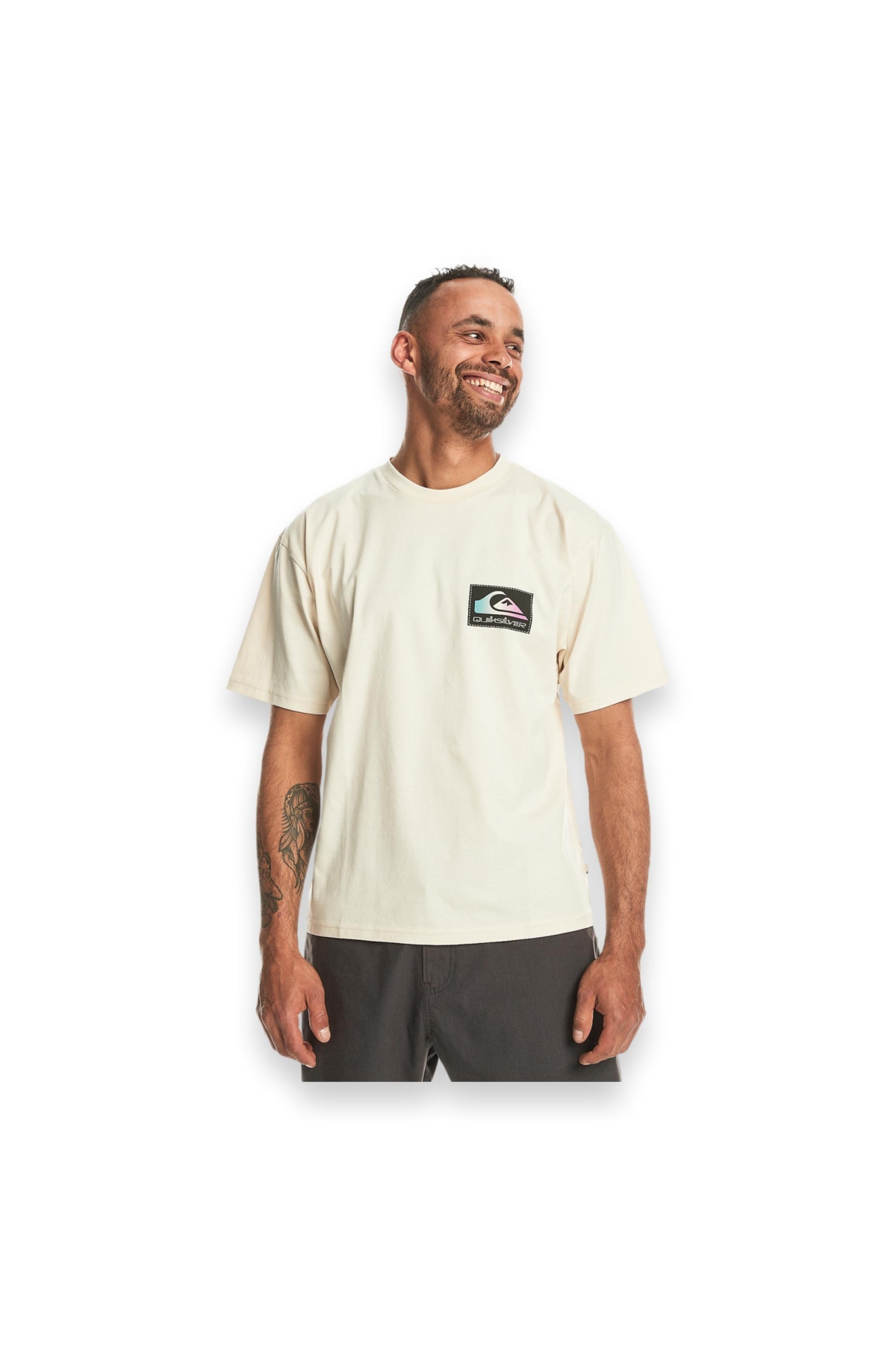 Eqyzt07605 Back Flash Ss Krem Erkek T-Shirt