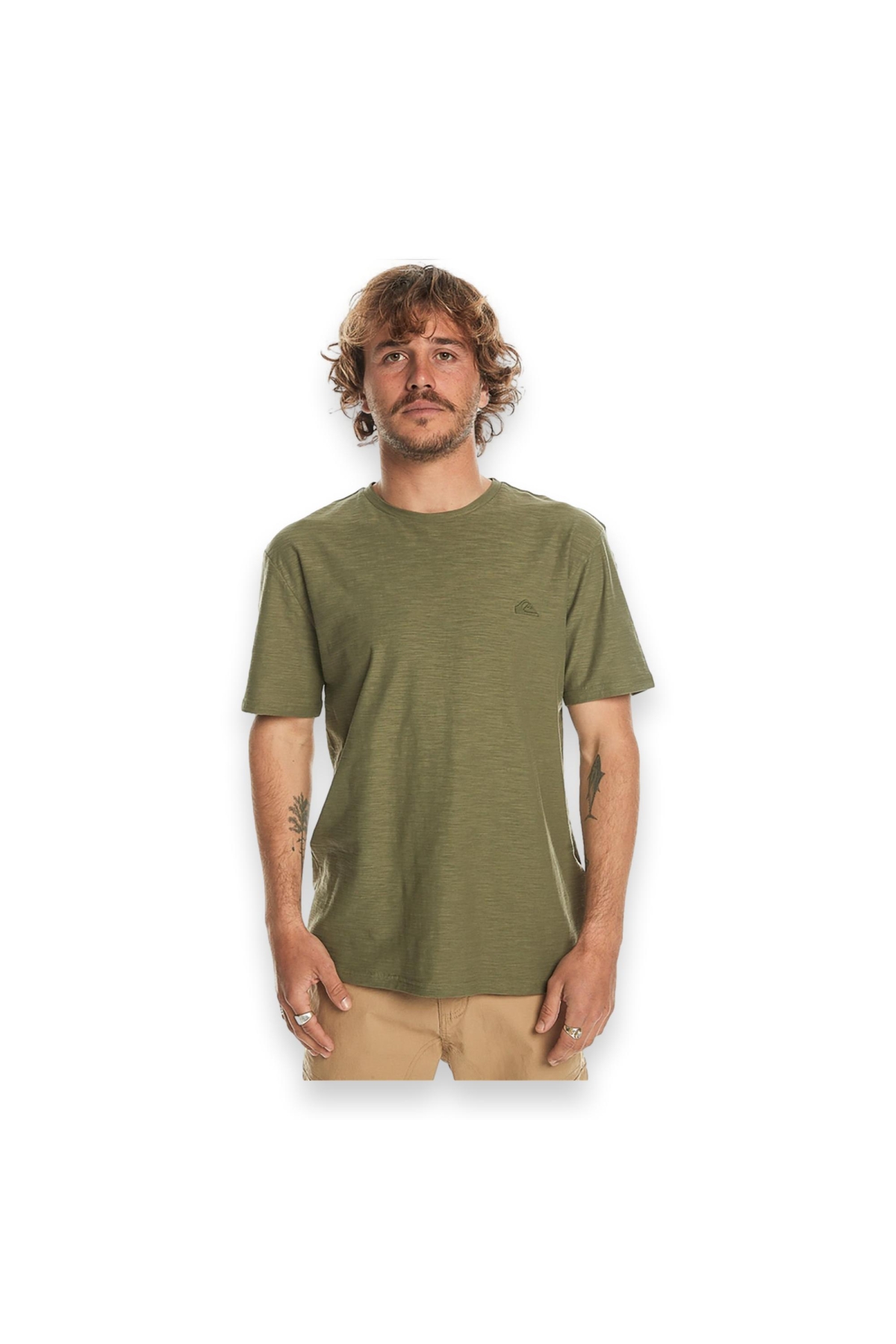 Eqykt04337 Slub Roundneck Haki Erkek T-Shirt