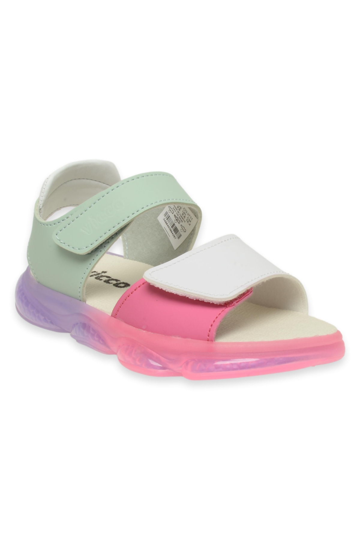 321.P24Y223 Işıklı Sandal Çok Renkli Kız Çocuk Sandalet - Görsel 3