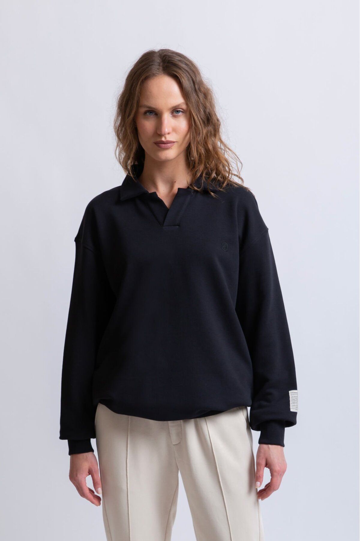 Organic Cotton Polo Yaka Hoodie