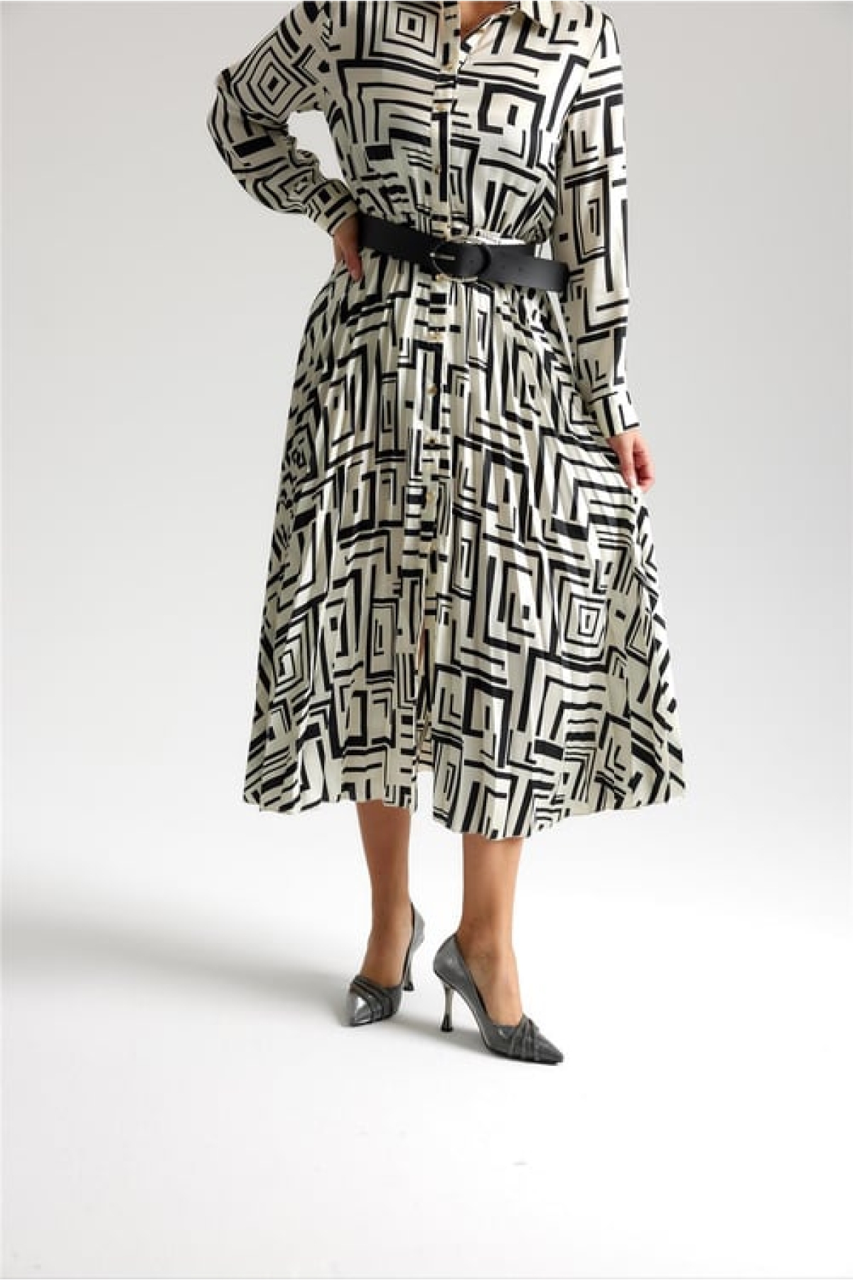 Üç Şerit Taş Detaylı Saten Stiletto Abiye Kadın Topuklu Ayakkabı - Görsel 6