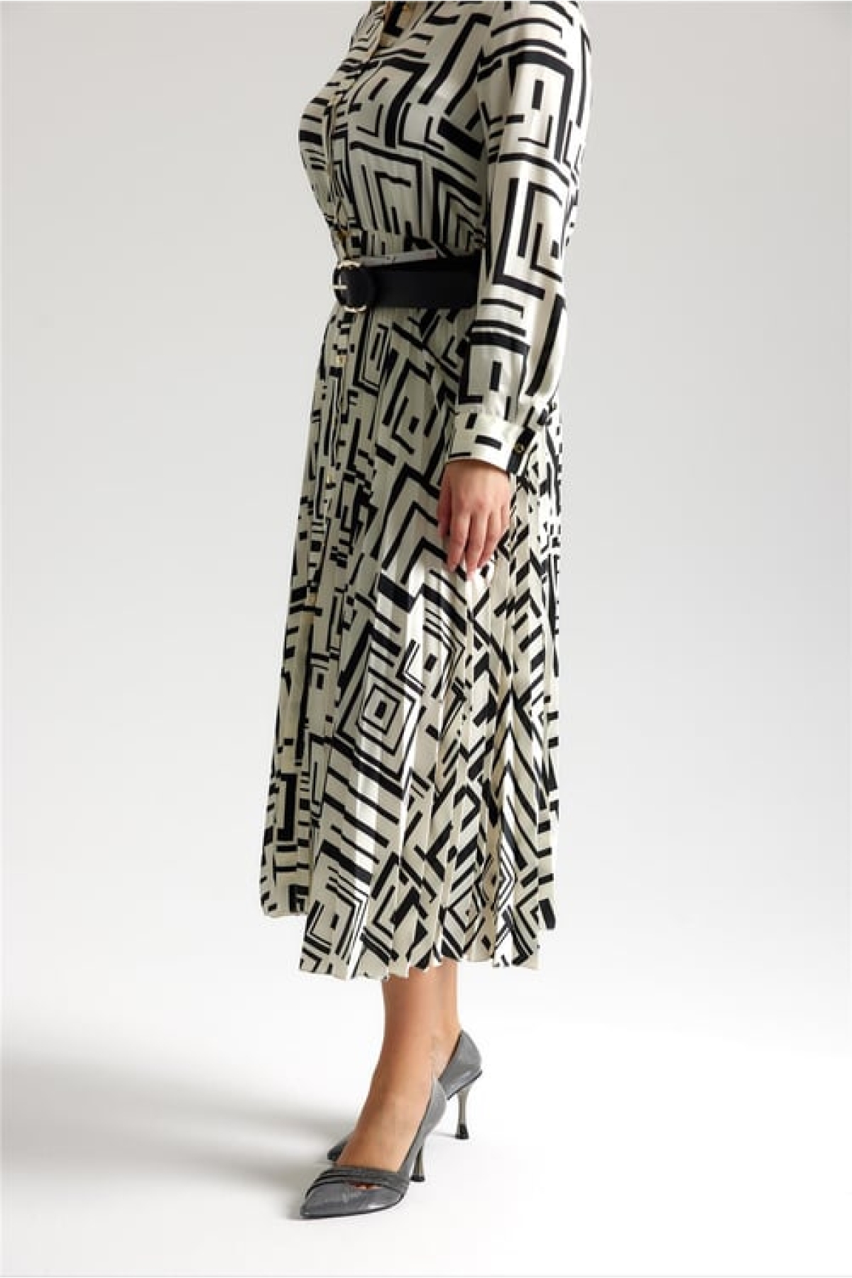 Üç Şerit Taş Detaylı Saten Stiletto Abiye Kadın Topuklu Ayakkabı - Görsel 8