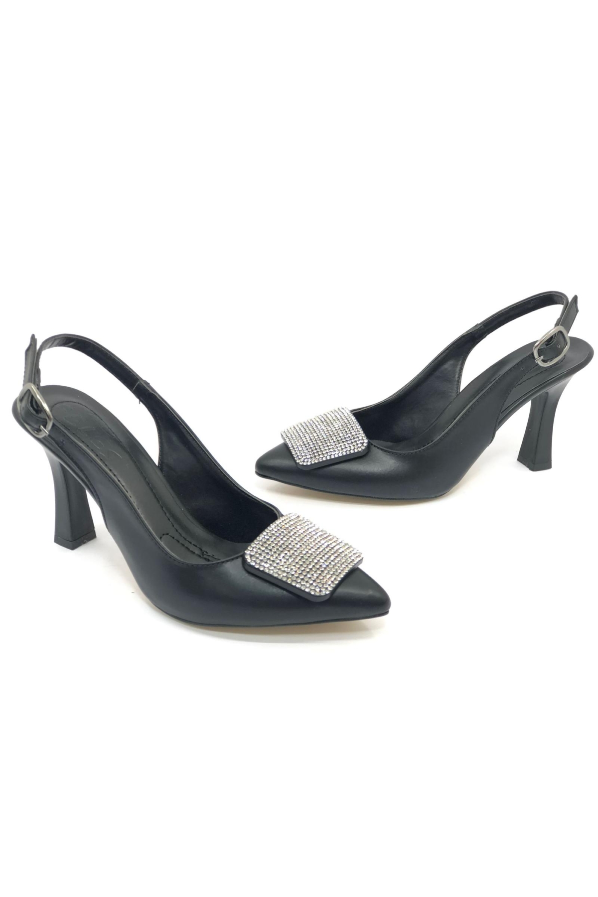 Toka Taş Detaylı Arkası Açık Stiletto Kadın Topuklu Ayakkabı - Görsel 4