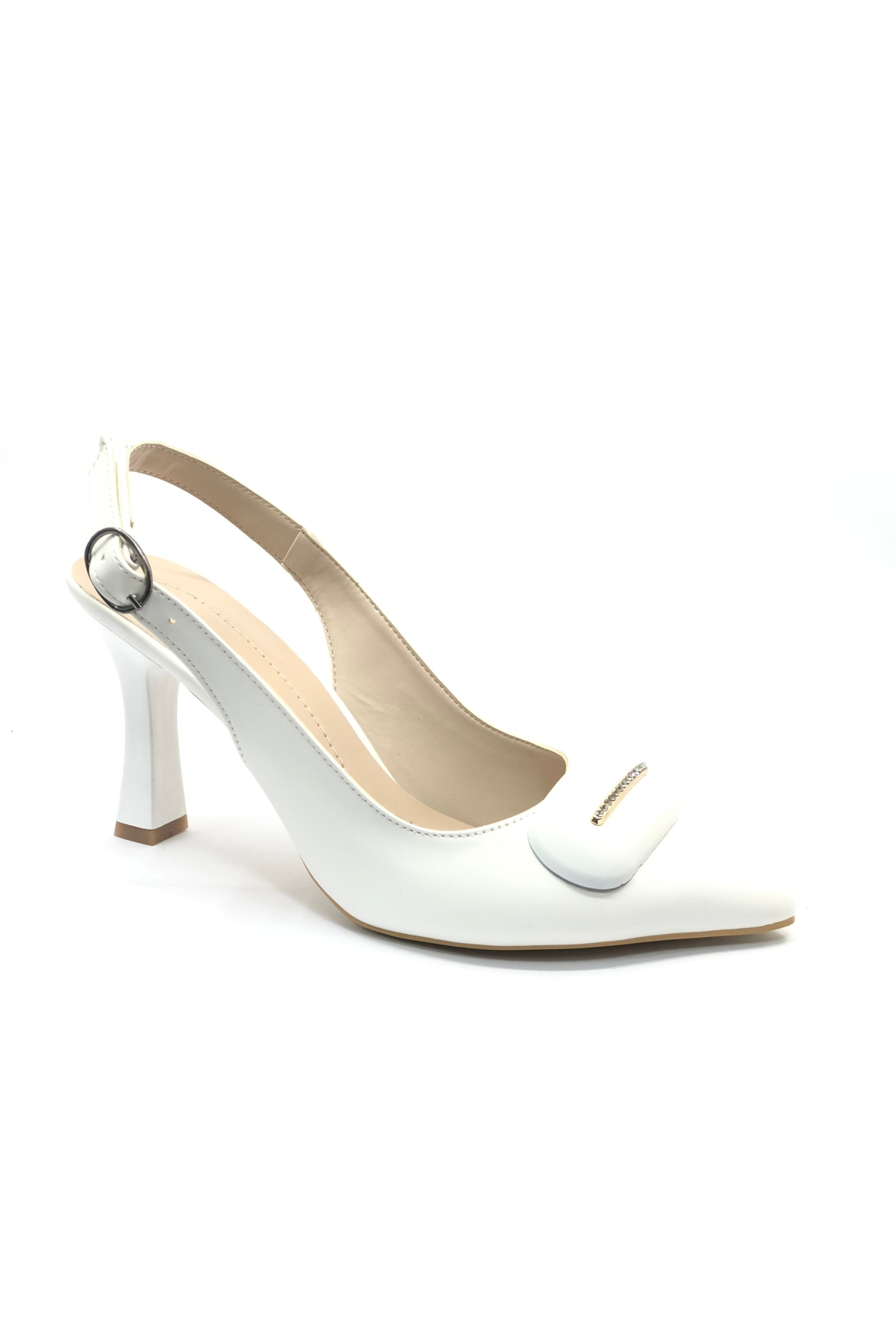 Toka Detaylı Kadın Klasik Kadeh Topuklu Ayakkabı - Görsel 4