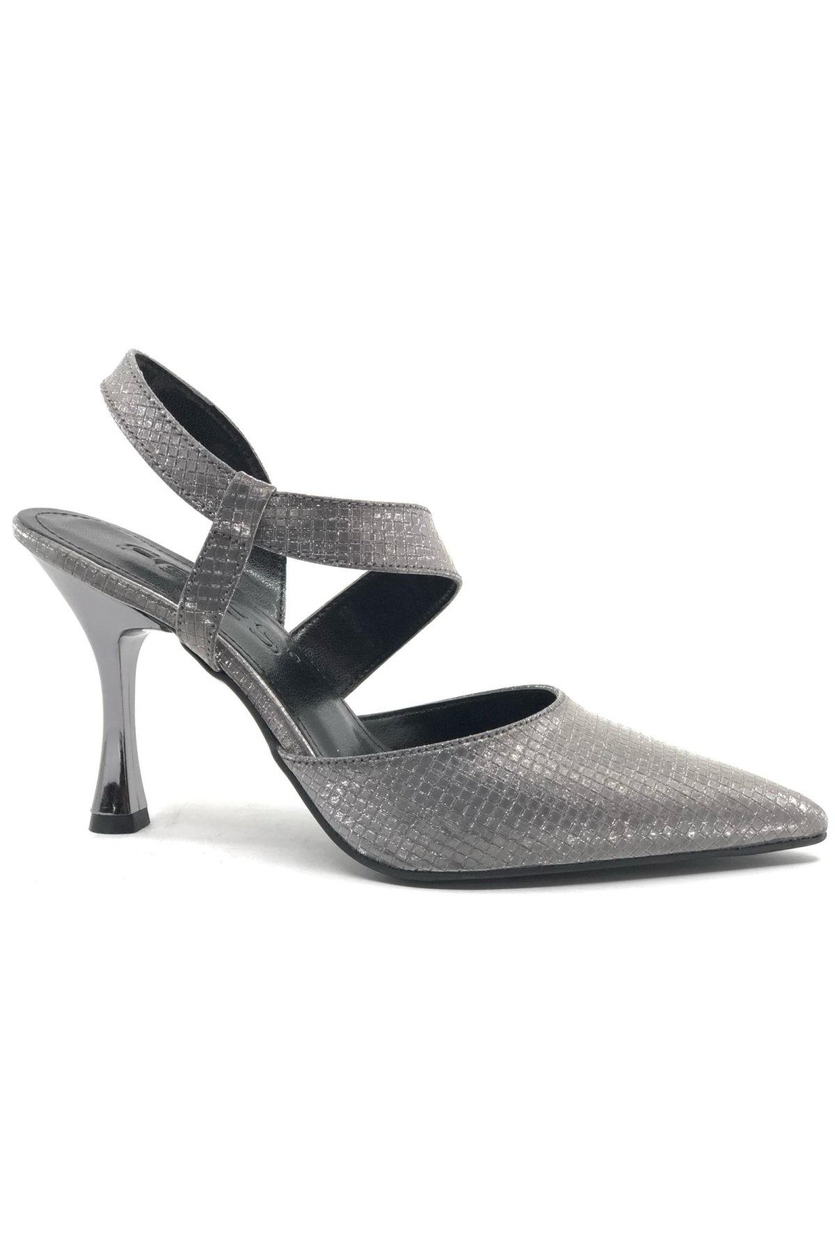 Çapraz Detaylı Arkası Açık Stiletto Kadın Topuklu Ayakkabı - Görsel 3
