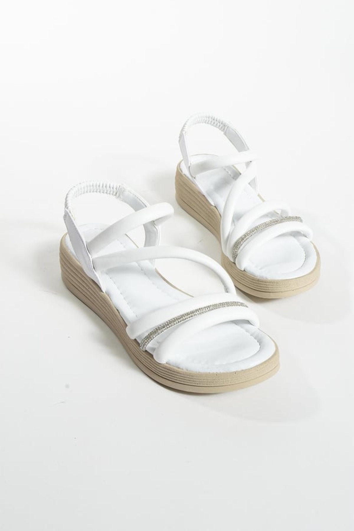 Tek Biye Taşlı Kadın Sandalet - Görsel 3