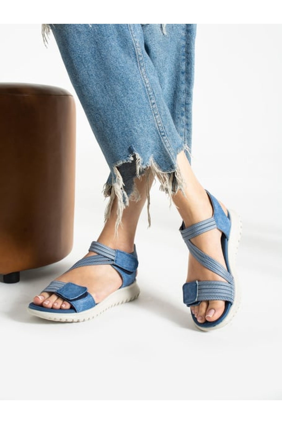 Günlük Cırtlı Fuspet Taban Rahat Ortopedik Kadın Sandalet - Görsel 4