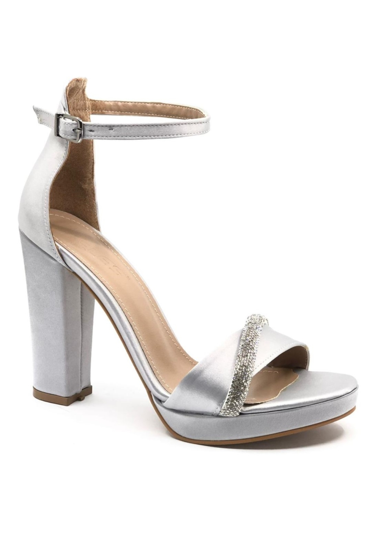 Şerit Taş Detaylı Tek Bant Platform 11 cm Topuklu Kadın Ayakkabı - Görsel 4