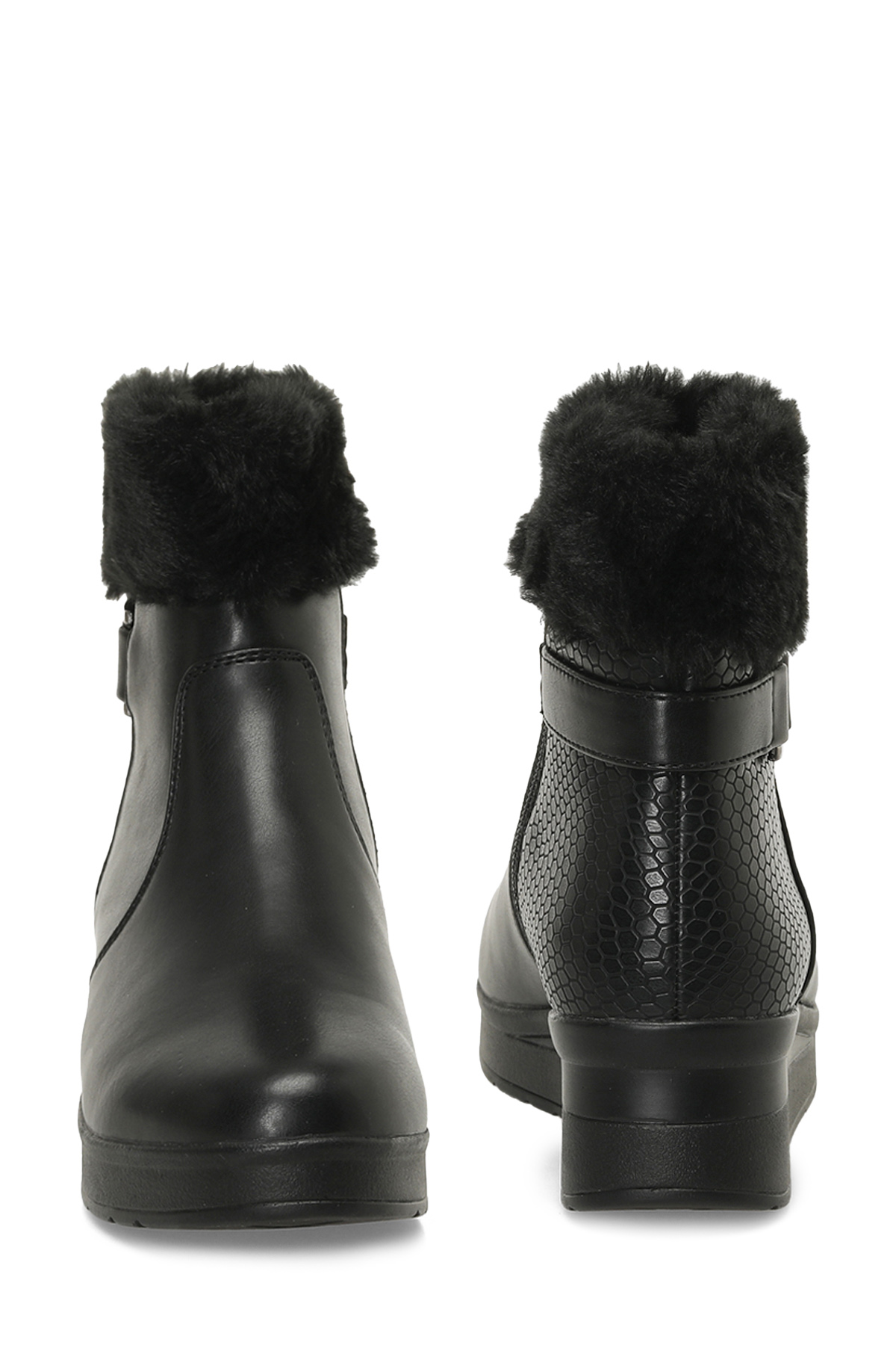 166605.Z4PR Siyah Kadın Dolgu Topuk Bot - Görsel 6