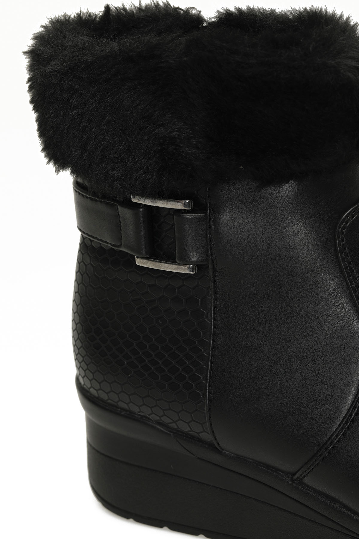 166605.Z4PR Siyah Kadın Dolgu Topuk Bot - Görsel 8