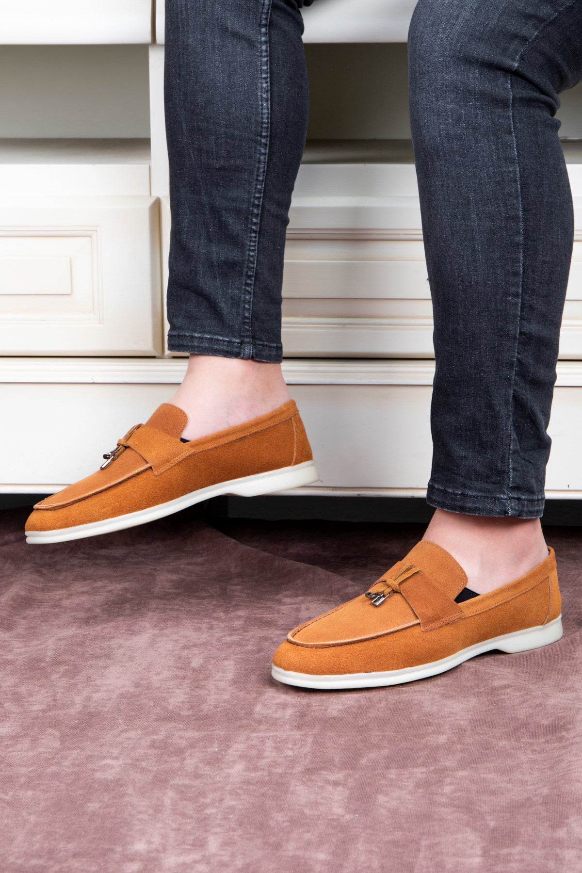 Cerrar Süet Hakiki Deri Erkek Günlük Ayakkabı Loafer Ayakkabı - Görsel 6